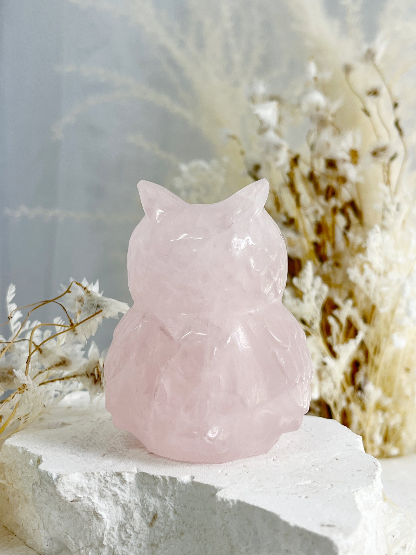 ROSE QUARTZ OWL || 31750