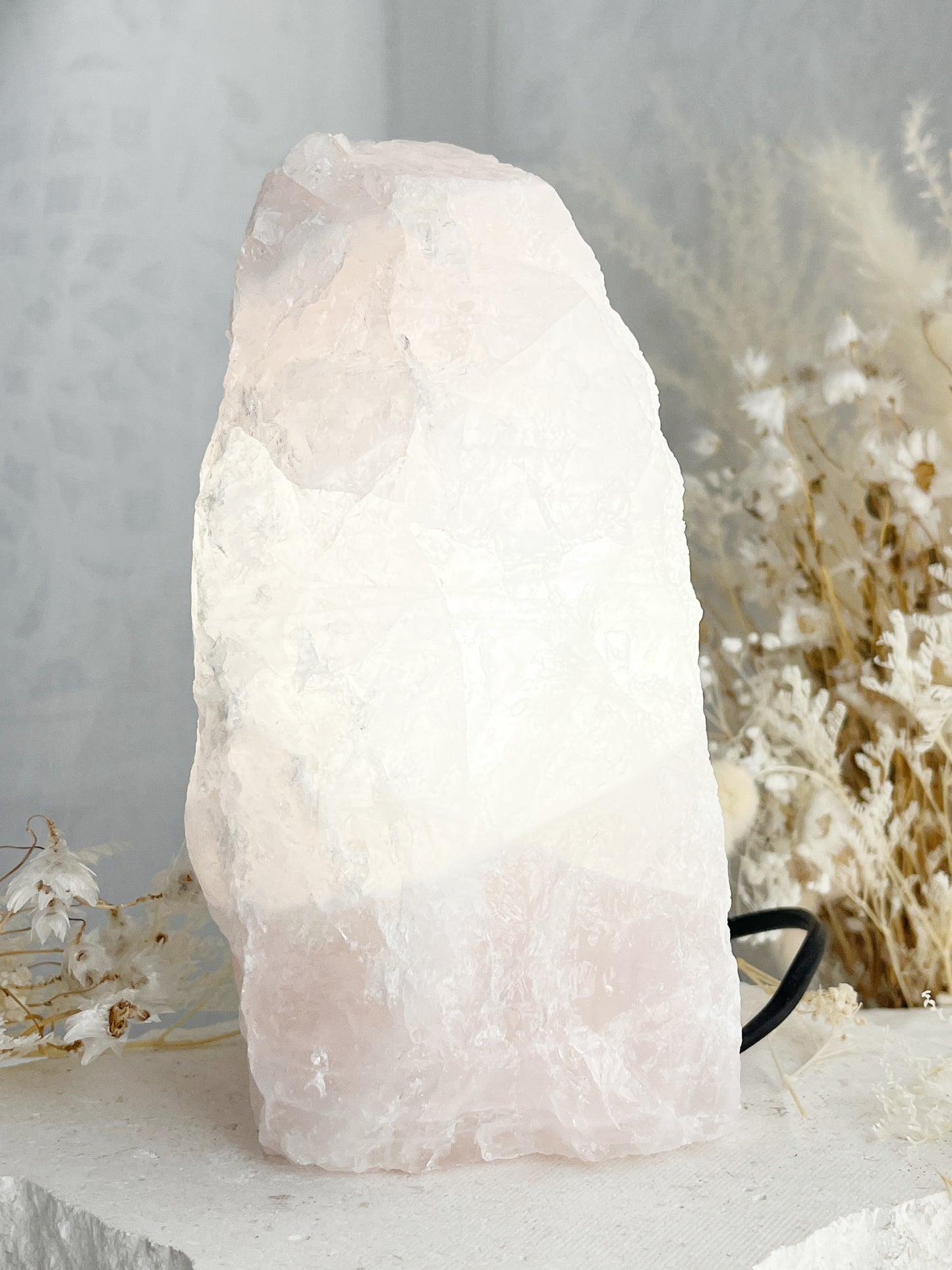 ROSE QUARTZ CRYSTAL LAMP AUSTRALIA SELF LOVE LOVE COMPASSION STONED AND SAGED