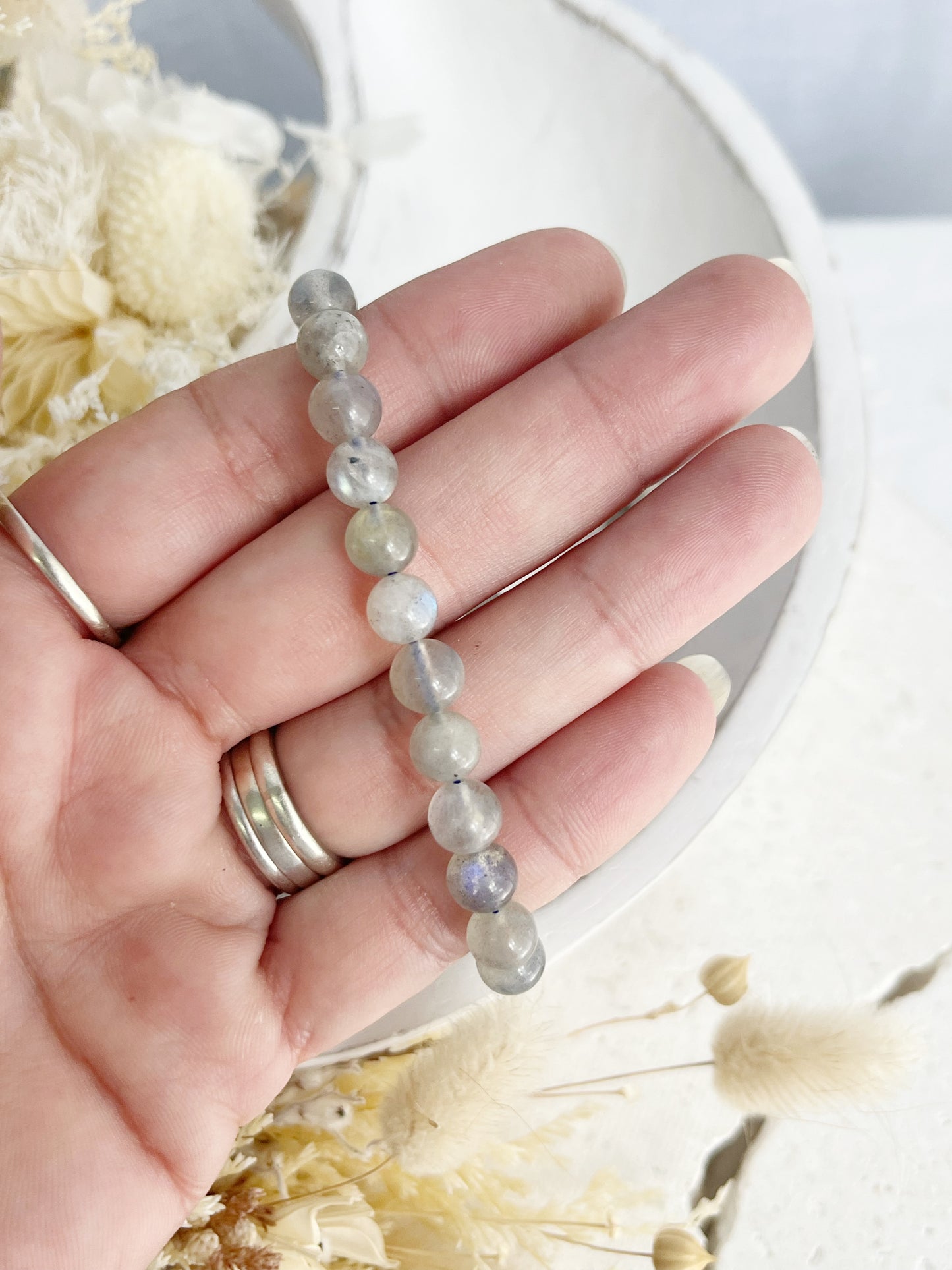 LABRADORITE BEAD BRACELET || 8MM