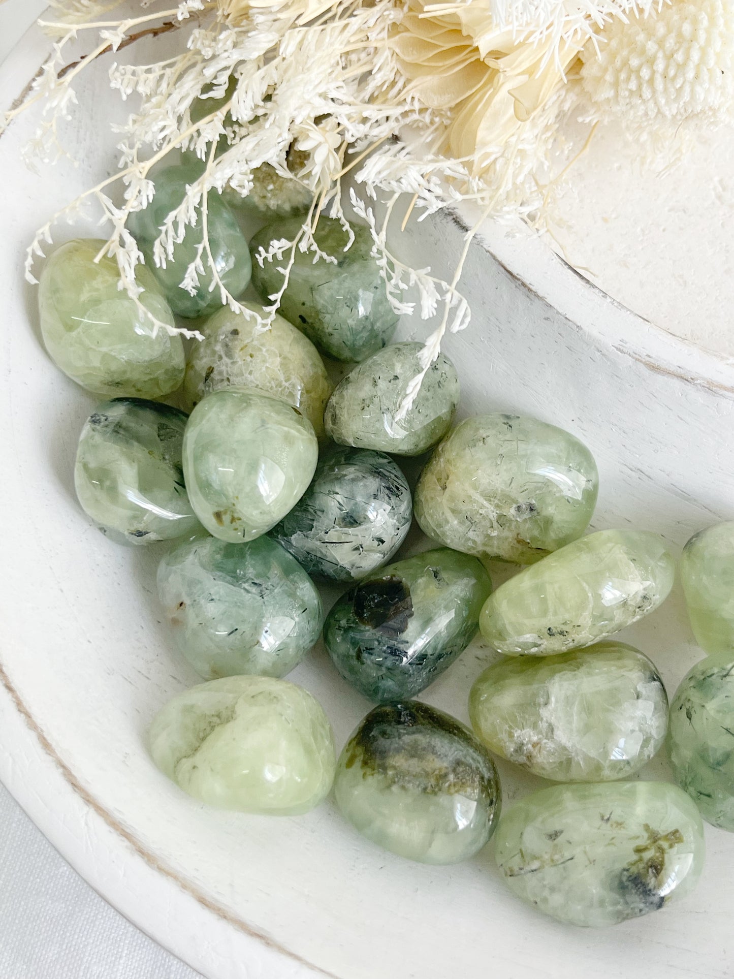 PREHNITE TUMBLE, STONED AND SAGED AUSTRALIA