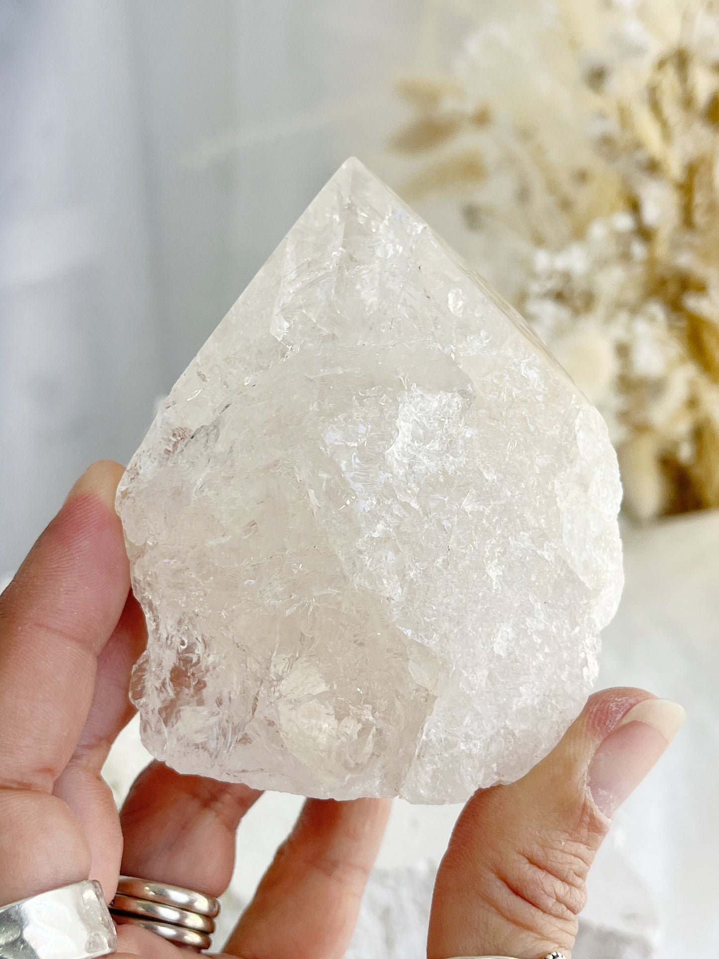 CLEAR QUARTZ TOP POLISHED ROUGH POINT || 31024