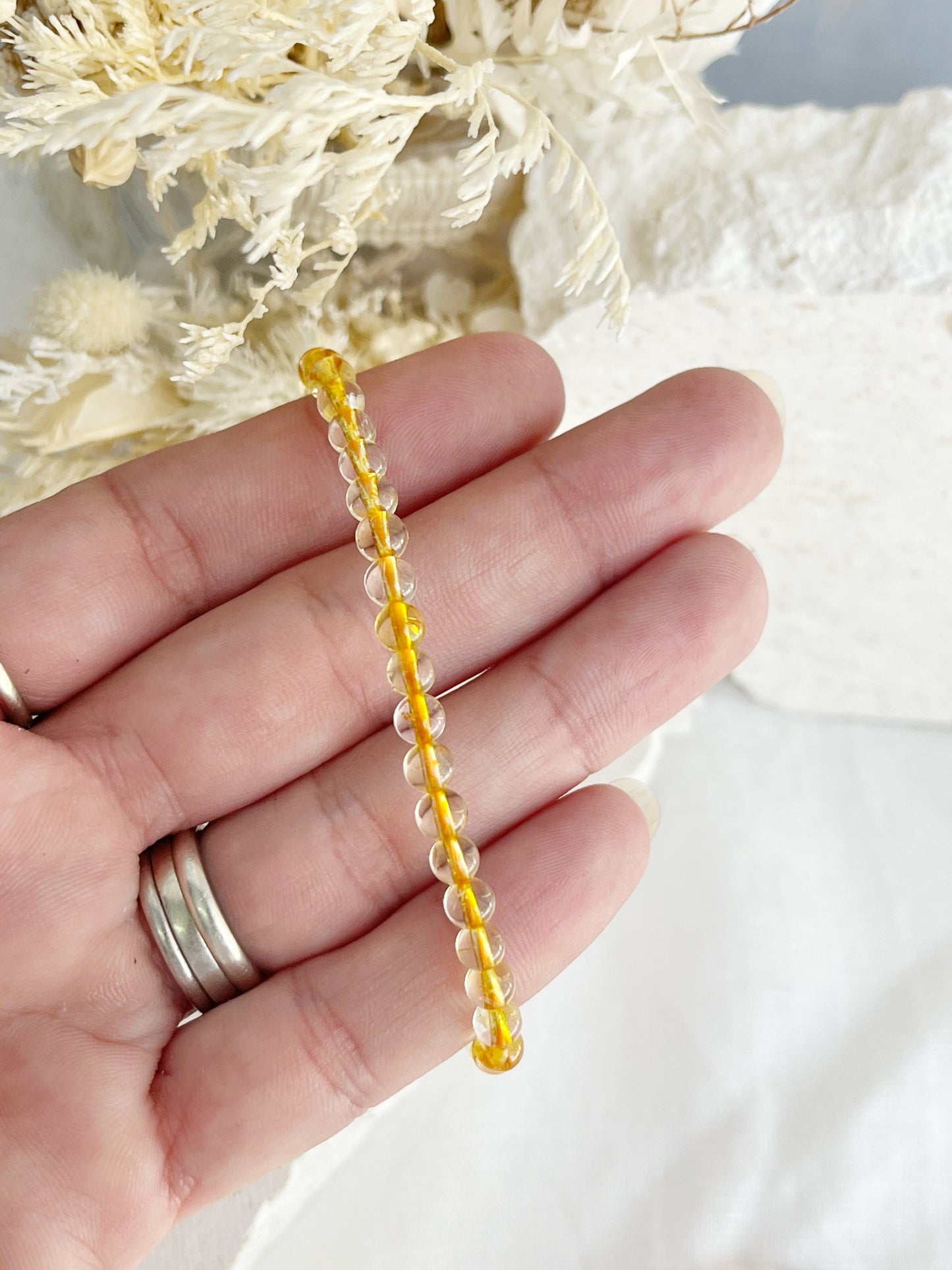CITRINE BEAD BRACELET | 4MM | HEAT TREATED