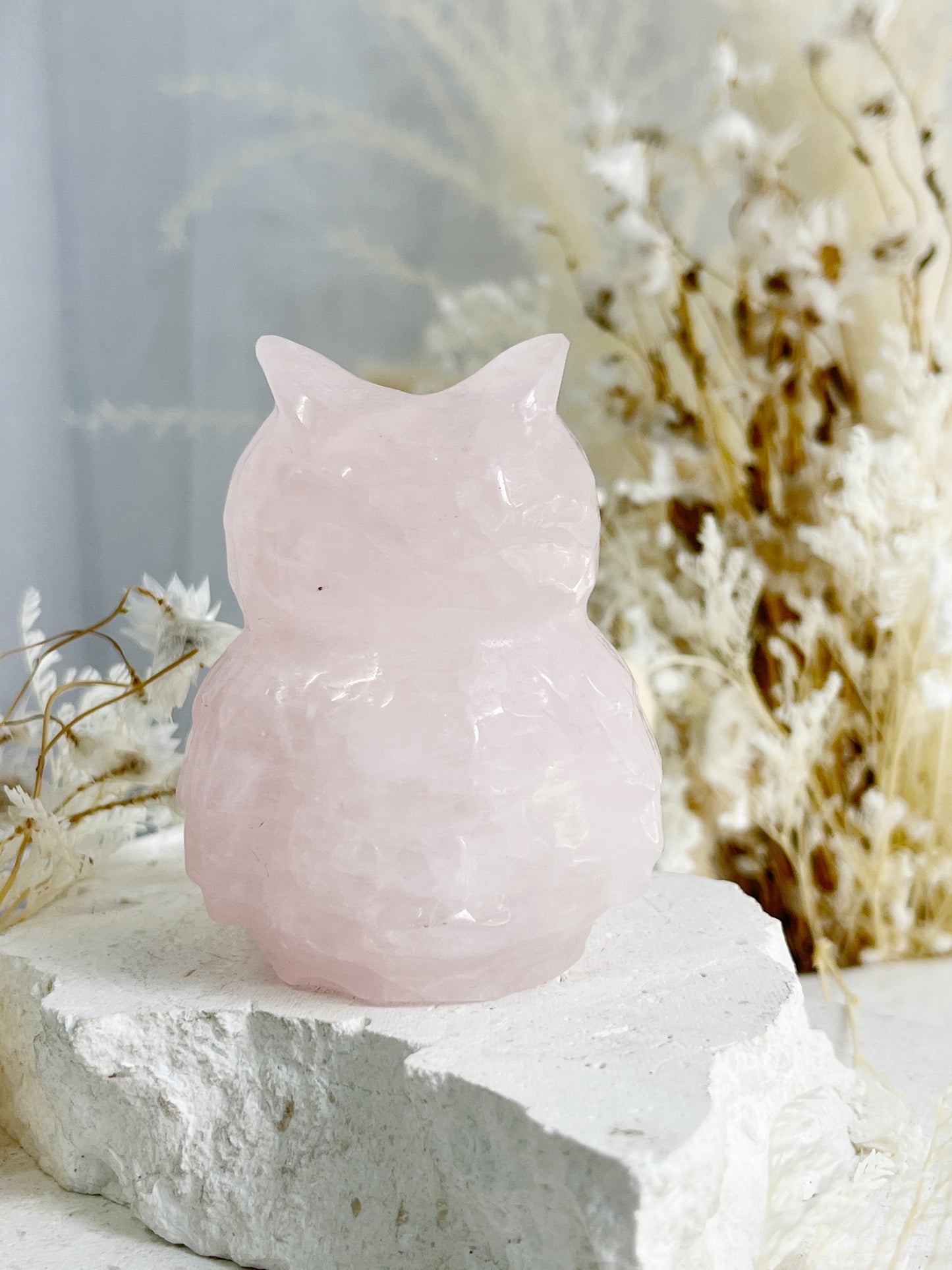 ROSE QUARTZ OWL || 31749