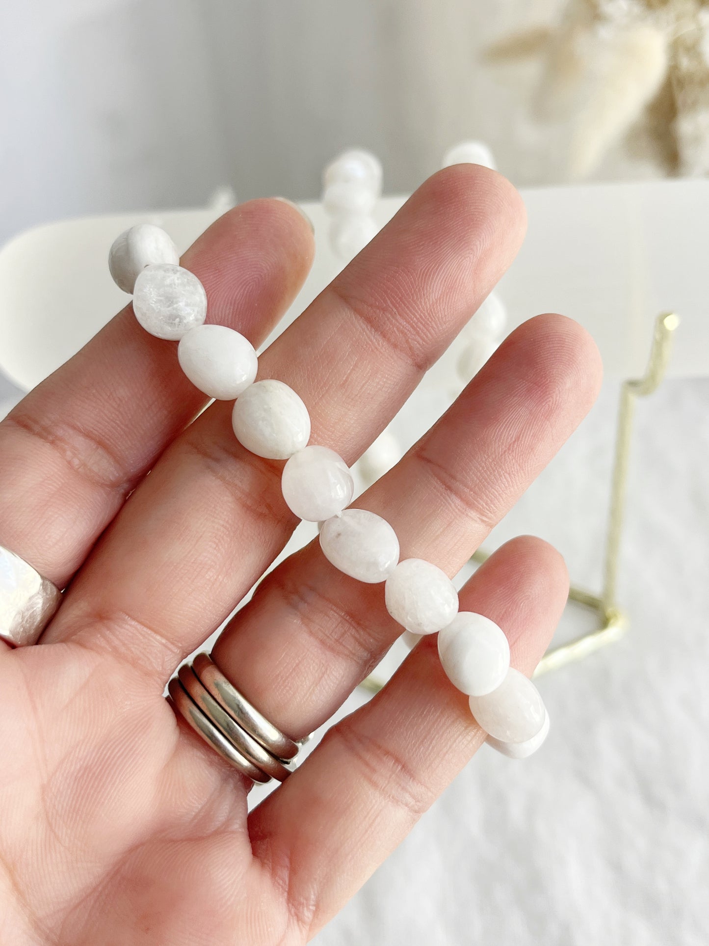 MOONSTONE PEBBLE BEAD BRACELET || INTUITIVELY CHOSEN
