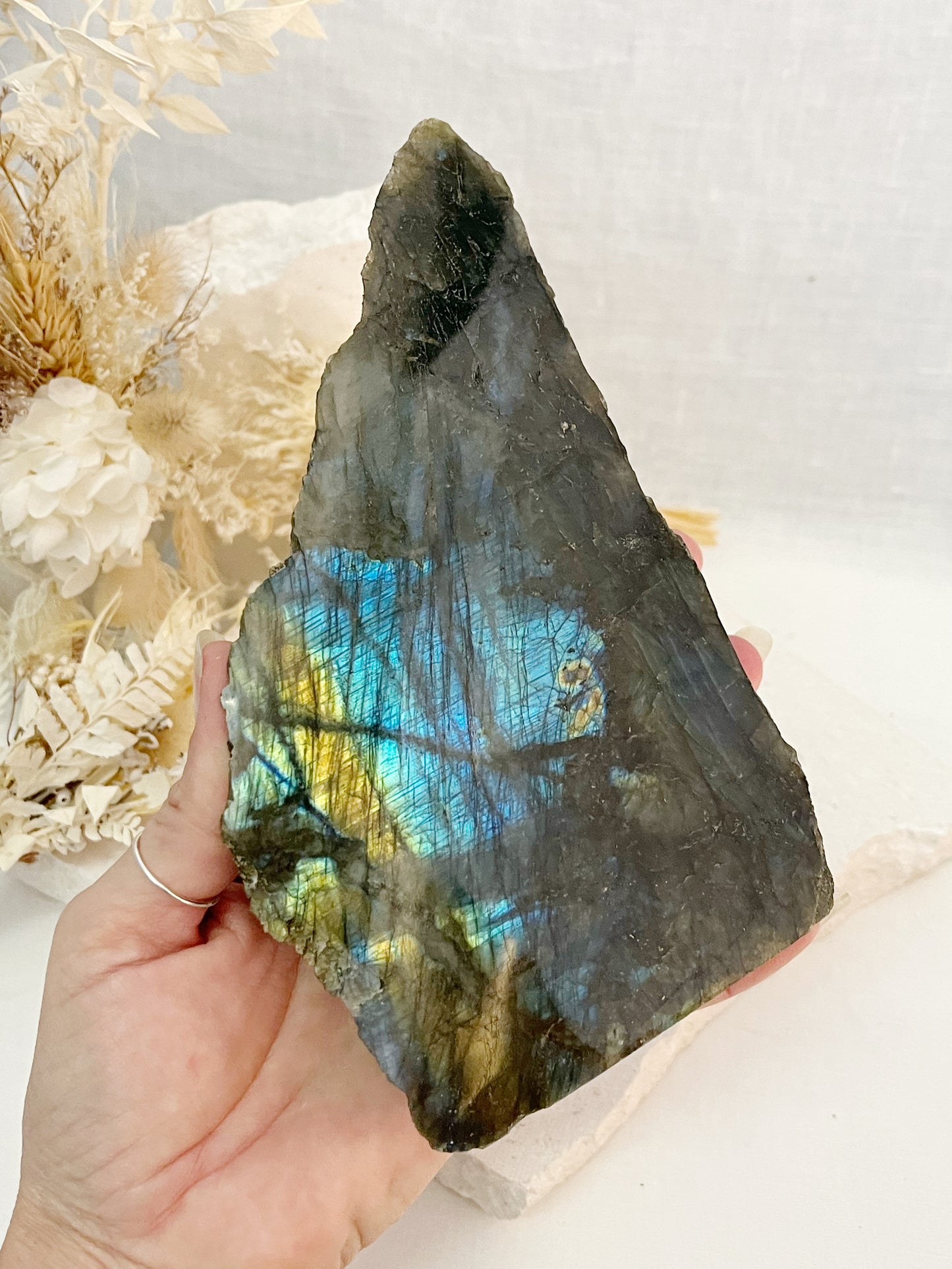 LABRADORITE SEMI POLISHED ROUGH | SELF STANDING 101424