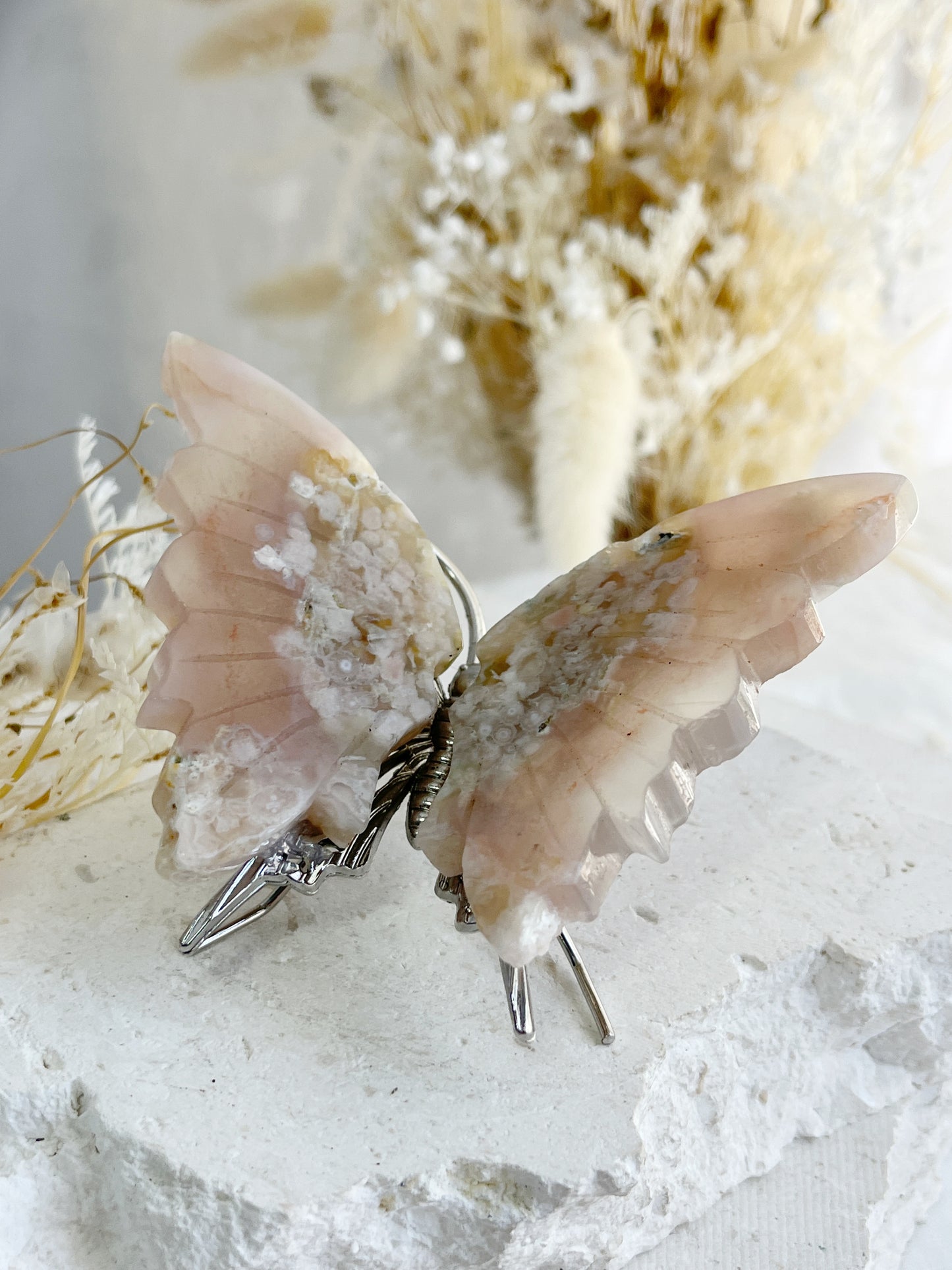 FLOWER AGATE CRYSTAL BUTTERFLY AUSTRALIA SELF GROWTH TRANSFORMATION LOVE HEALING STONED AND SAGED