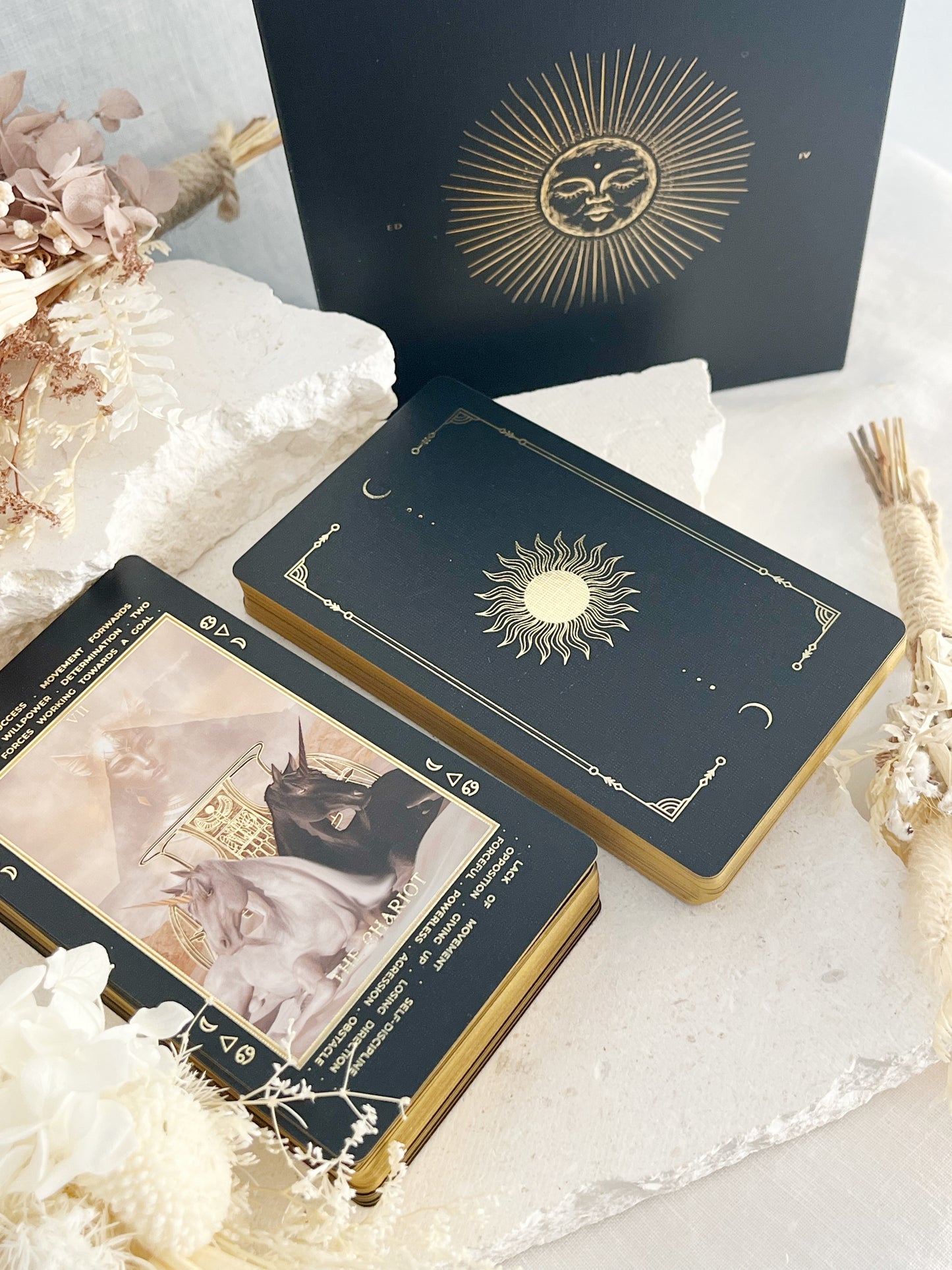 LUCID DREAMS BEGINNER TAROT, AUSTRALIA BLACK ECLIPSE EDITION IV ST SOLEIL, STONED AND SAGED