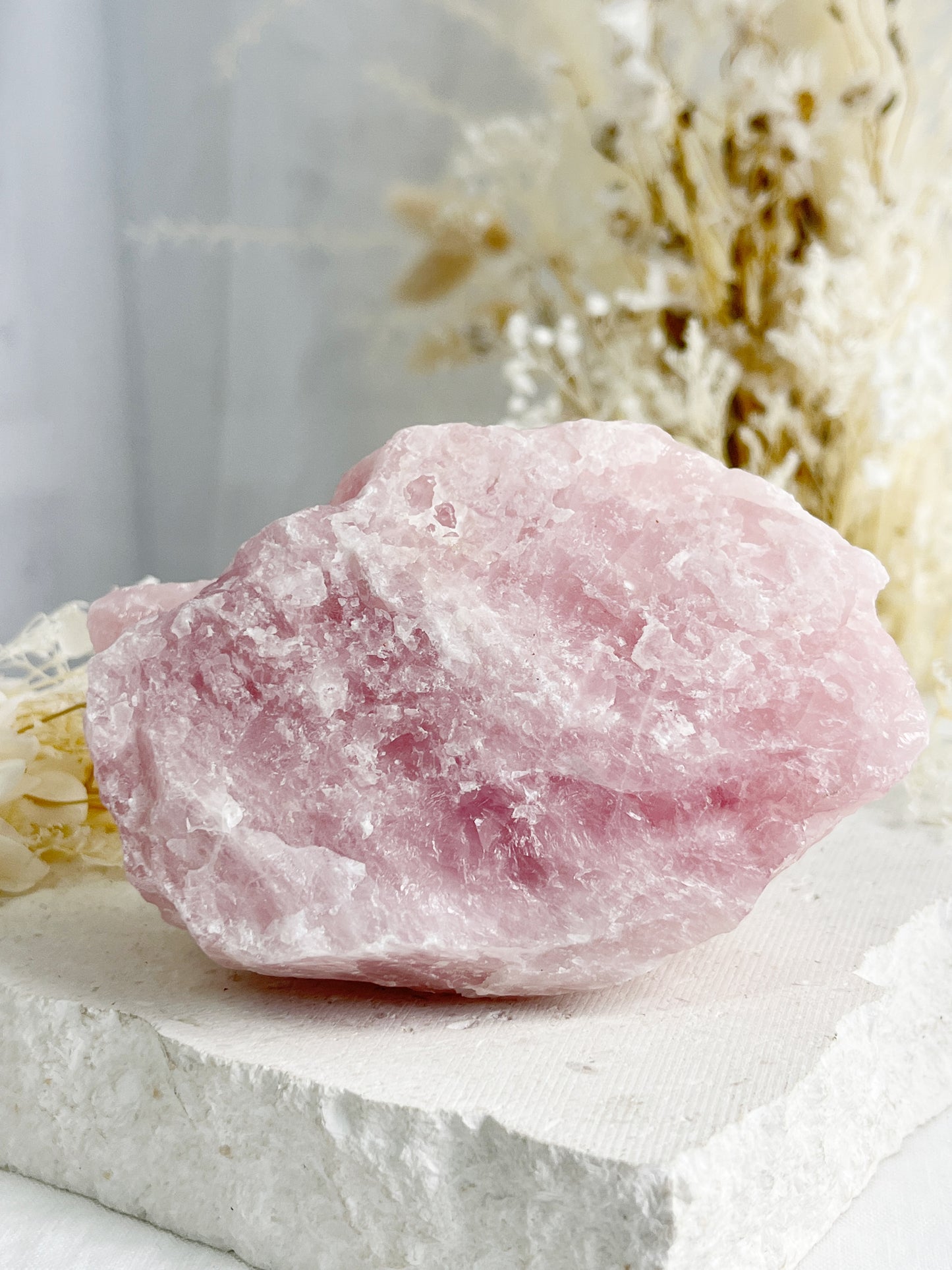ROSE QUARTZ CRYSTAL ROUGH NATURAL RAW AUSTRALIA SELF LOVE LOVE COMPASSION STONED AND SAGED