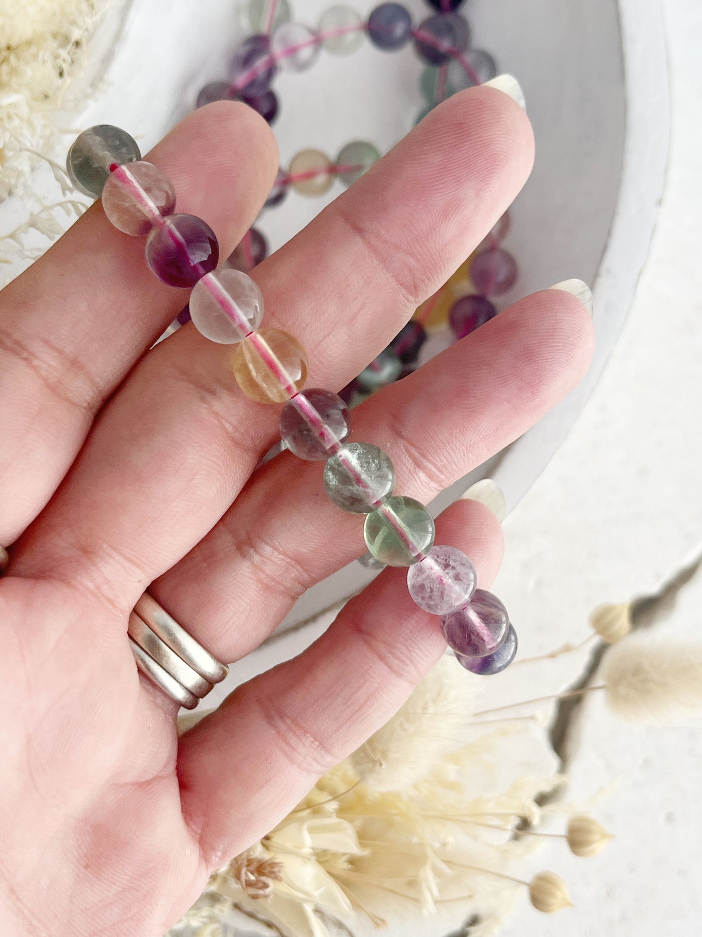 FLUORITE BEAD BRACELET | 8MM