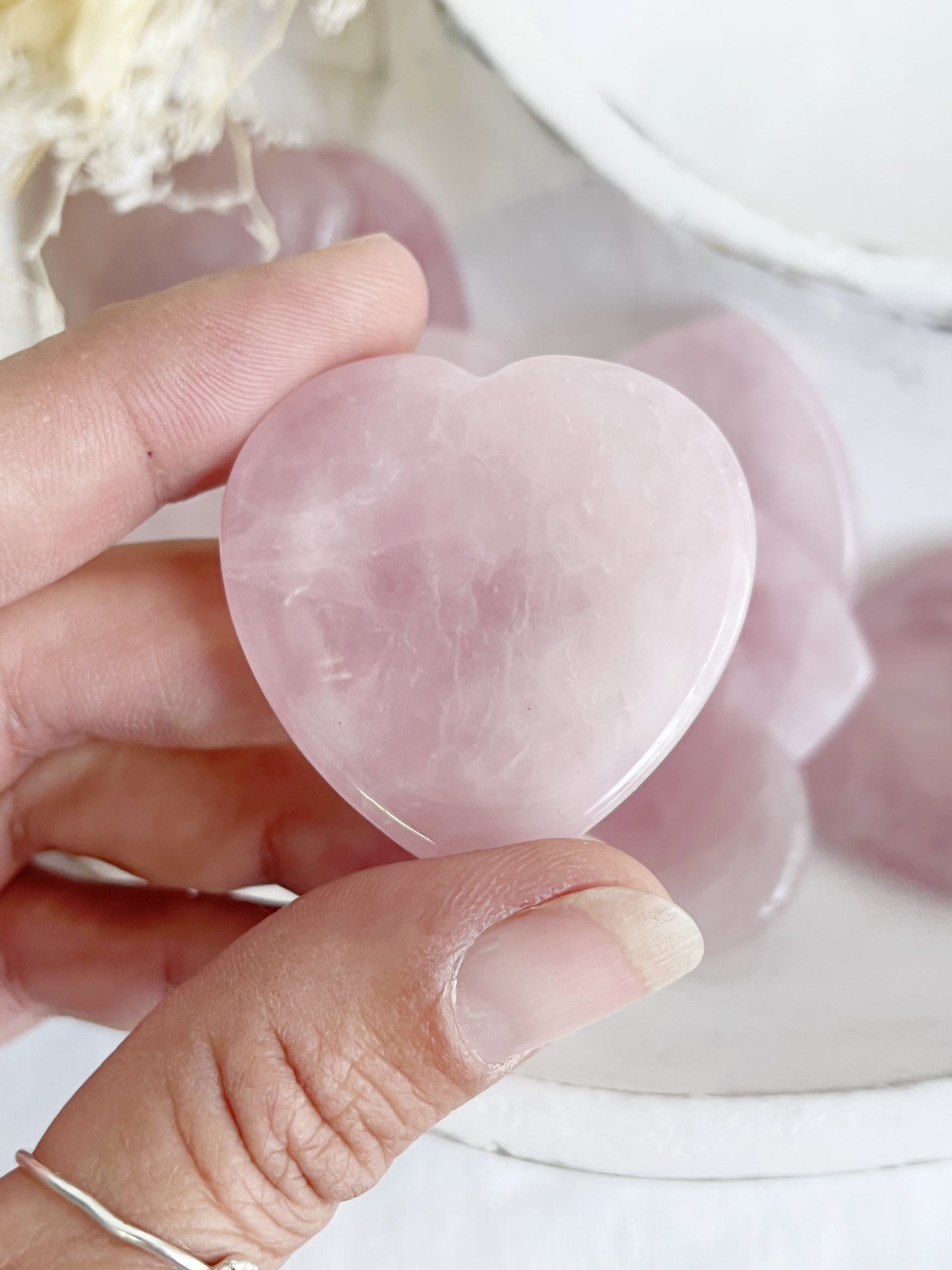 ROSE QUARTZ HEART WORRY STONE || INTUITIVELY CHOSEN