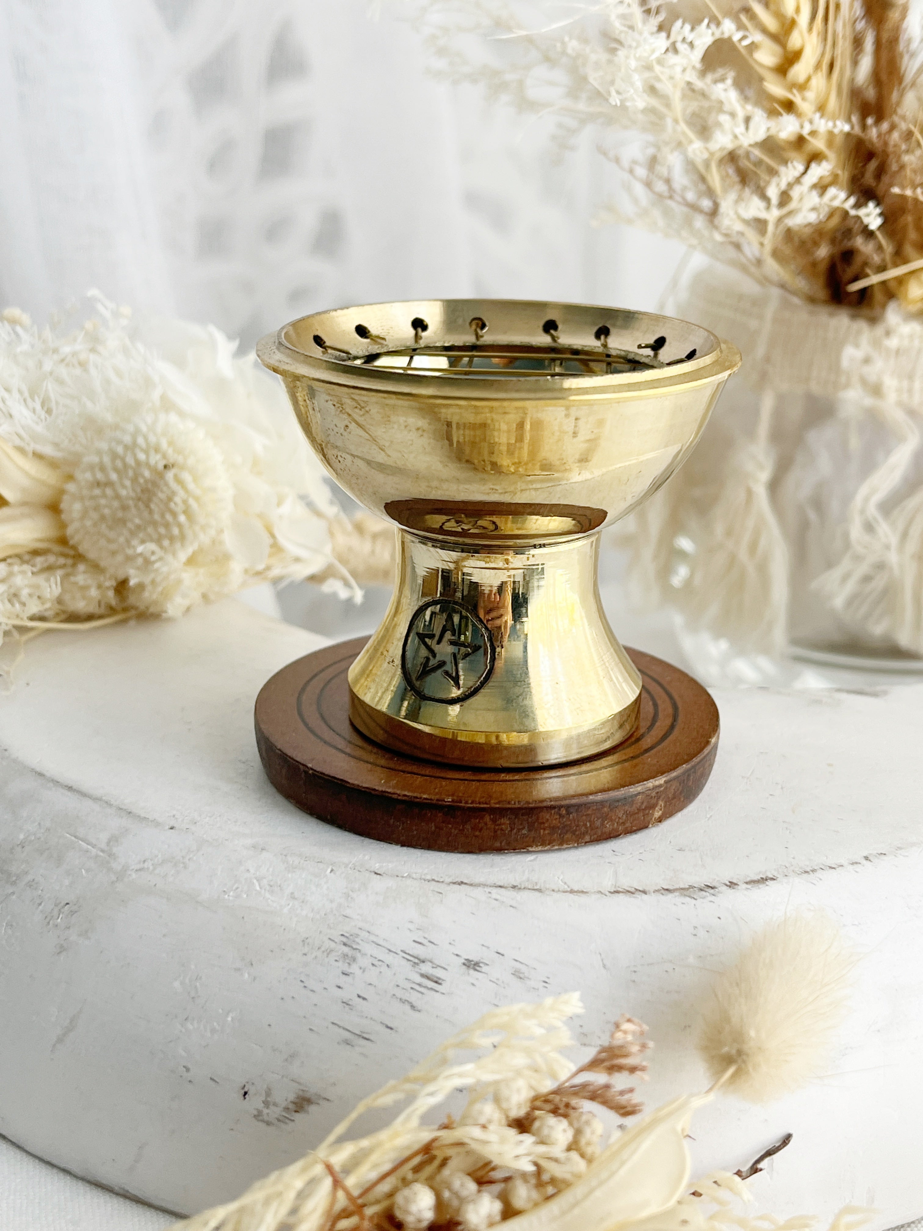 PENTAGRAM BRASS CHARCOAL BURNER Stoned Saged pentagram-brass-charcoal-burner-stoned-saged