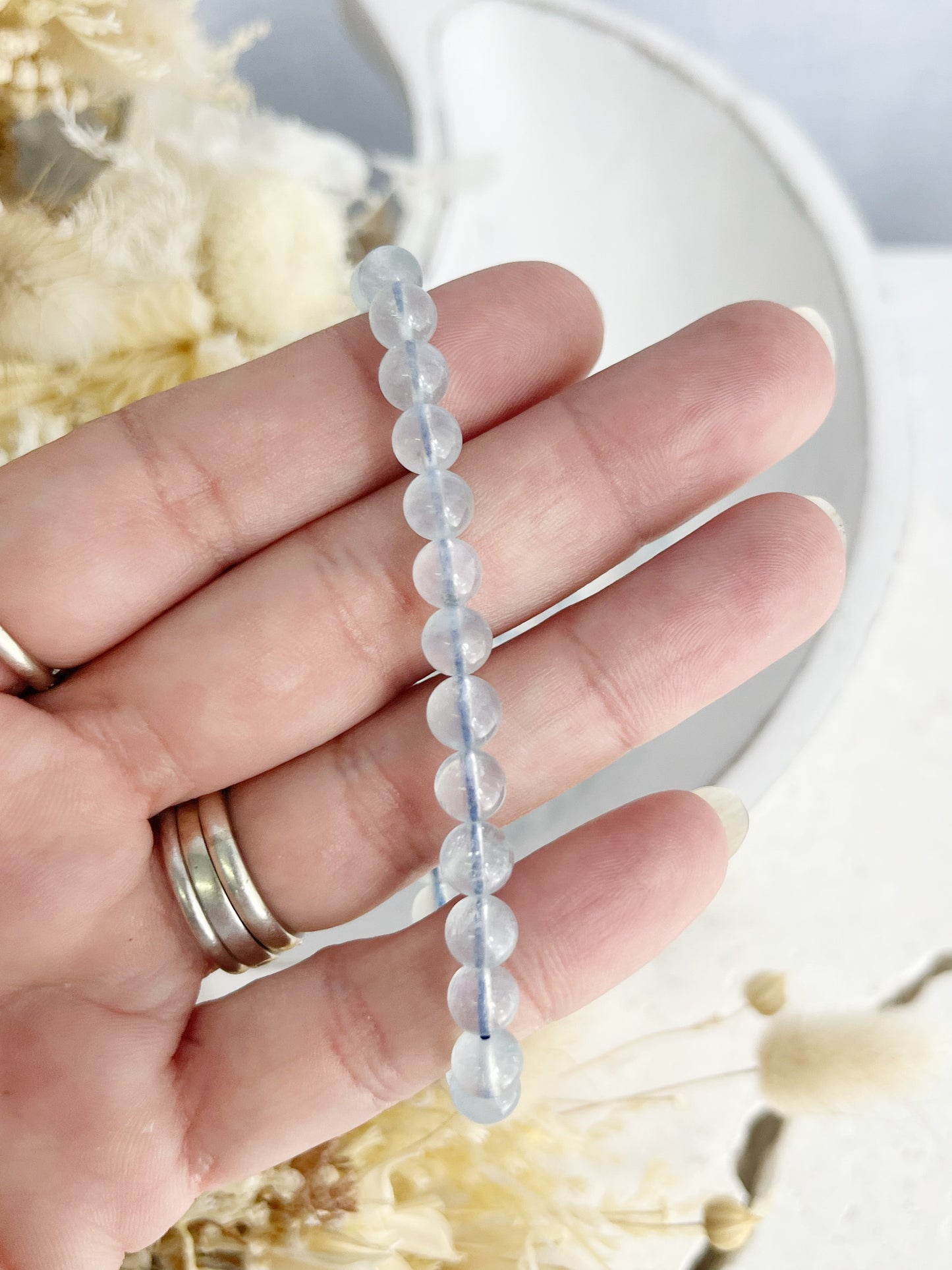 AQUAMARINE BEAD BRACELET | 6MM
