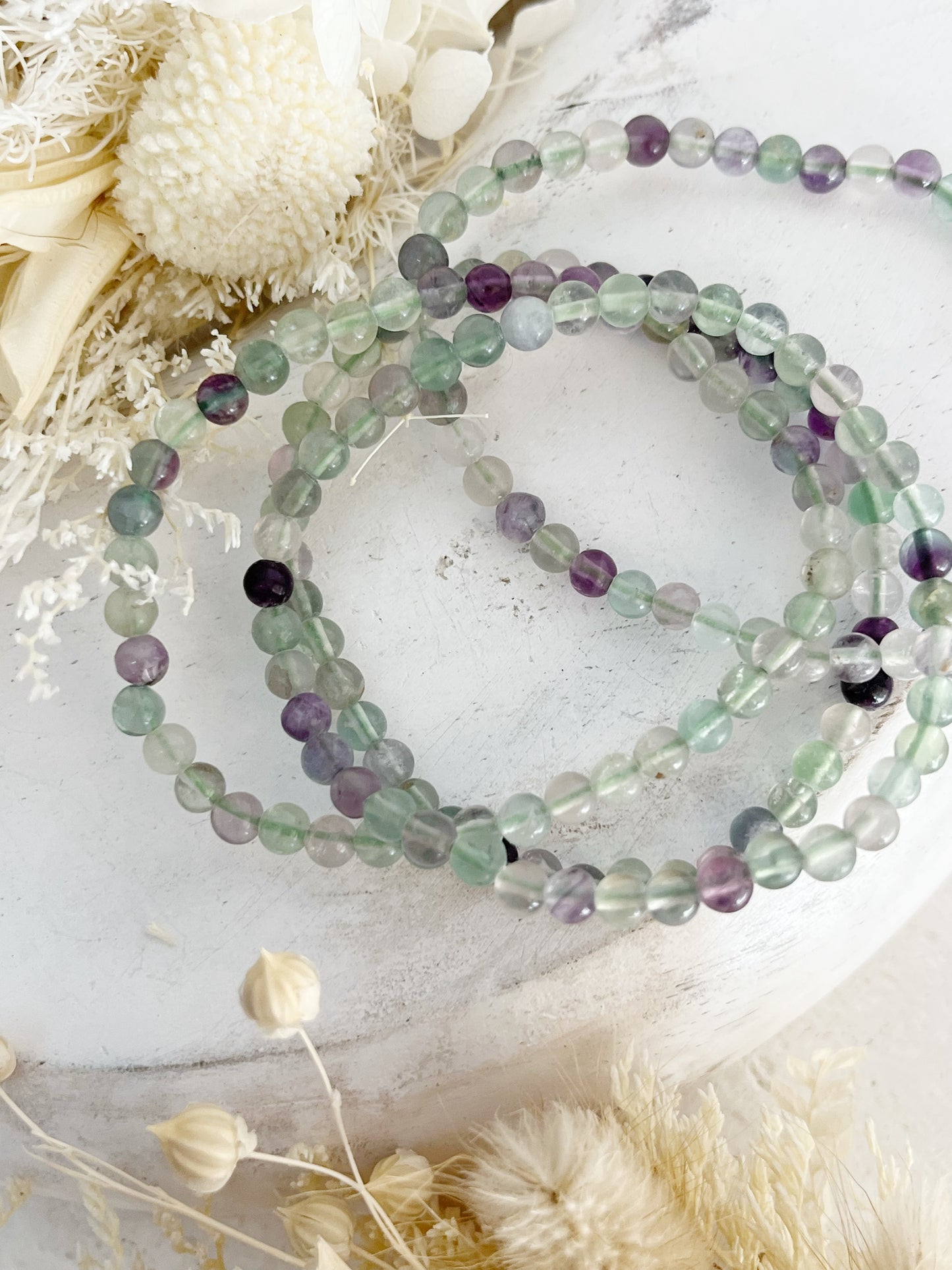 FLUORITE BEAD BRACELET | 4MM