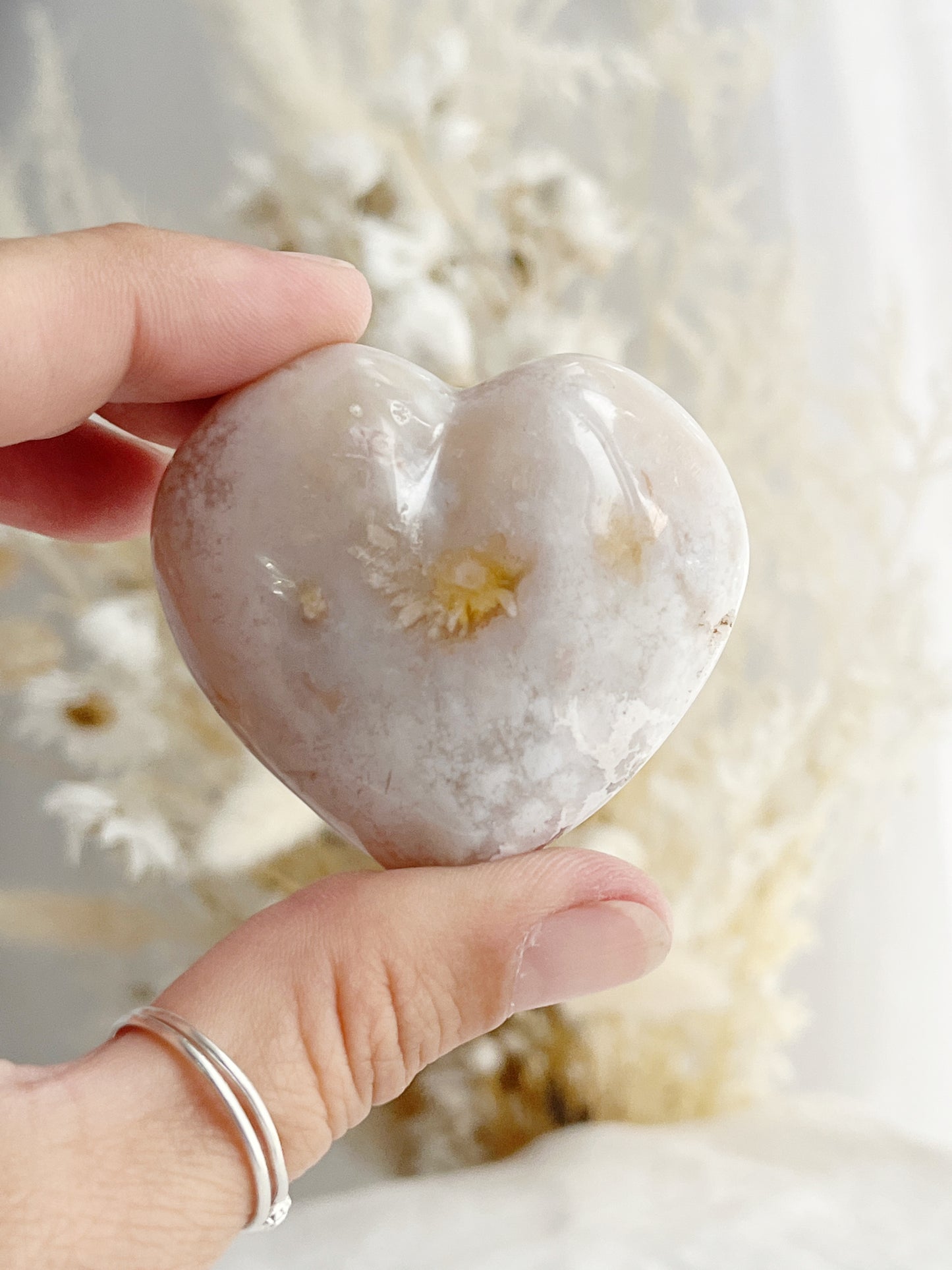 FLOWER AGATE HEART || 31481