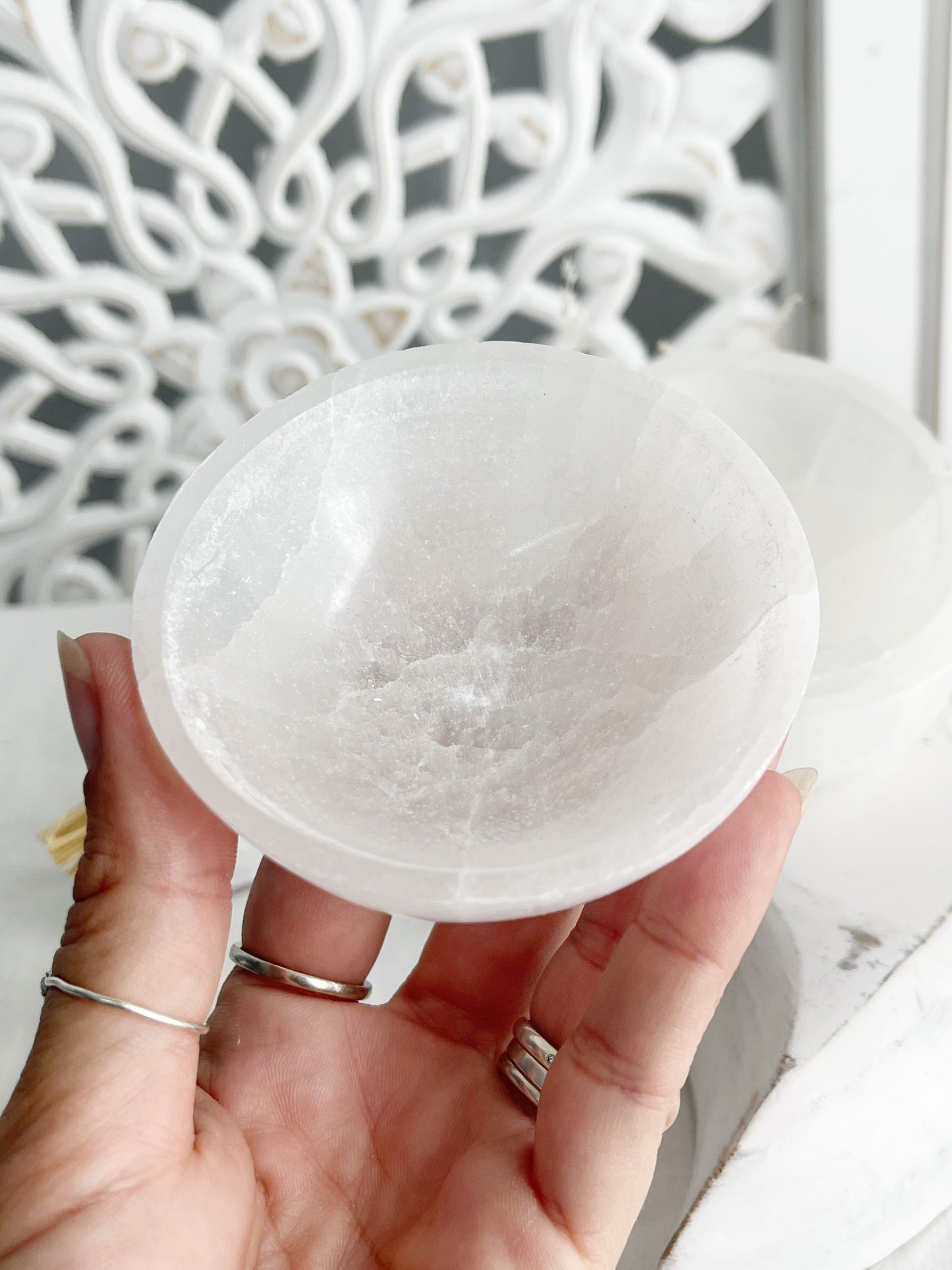 Selenite cleansing and charging bowl crystal shop Australia
