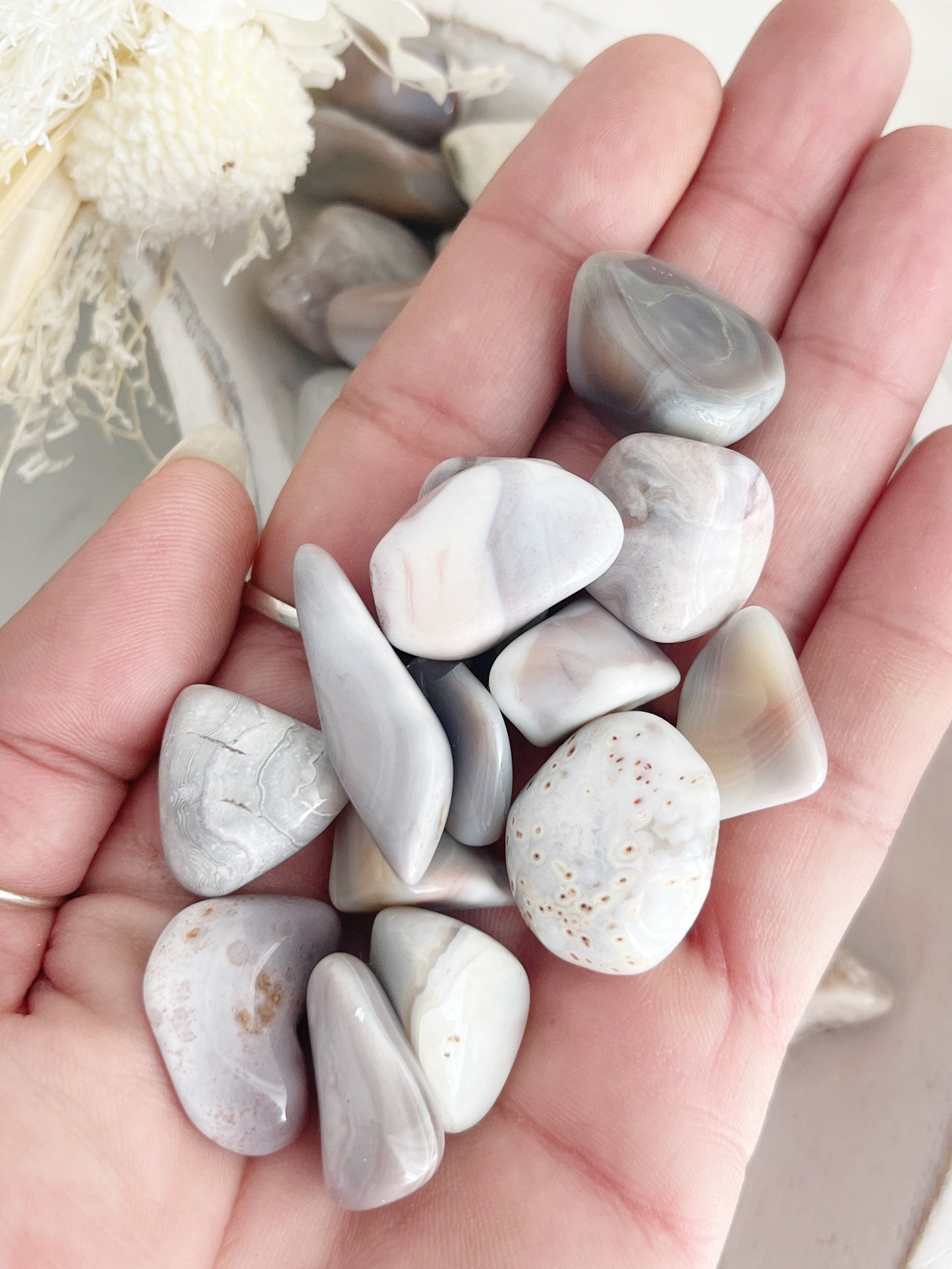 PINK BOTSWANA AGATE TUMBLE