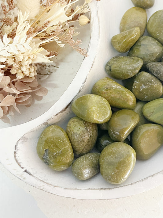 GREEN OPAL TUMBLE STONED AND SAGED AUSTRALIA