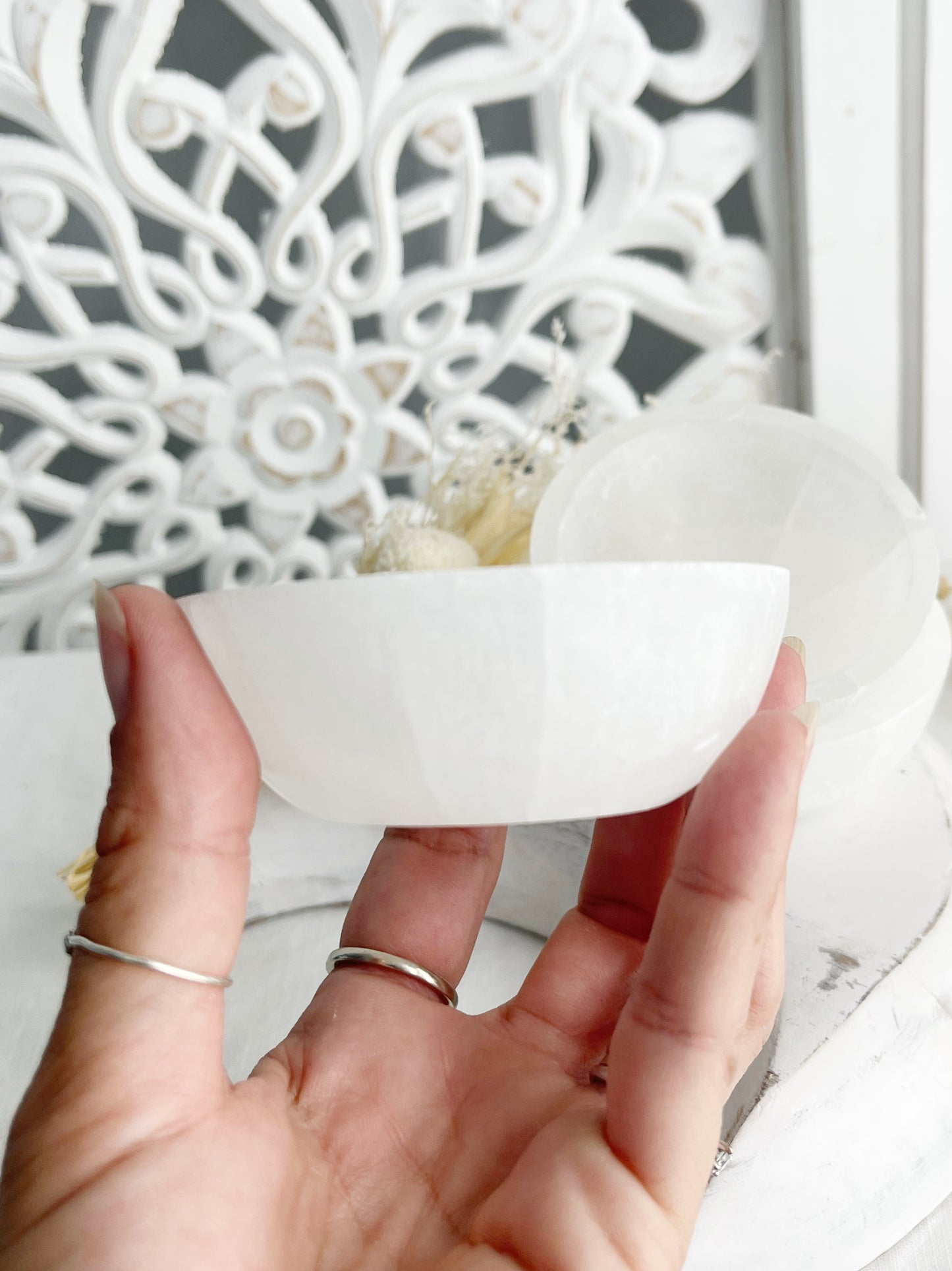 Selenite cleansing and charging bowl crystal shop Australia