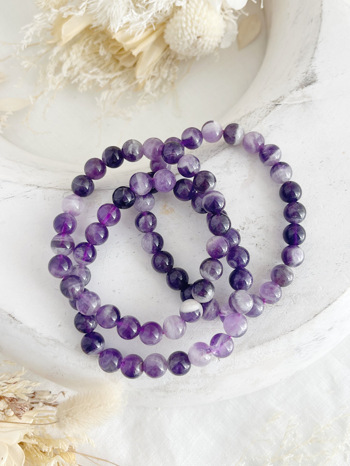 DREAM EMETHYST BEAD BRACELET. STONED AND SAGED AUSTRALIA