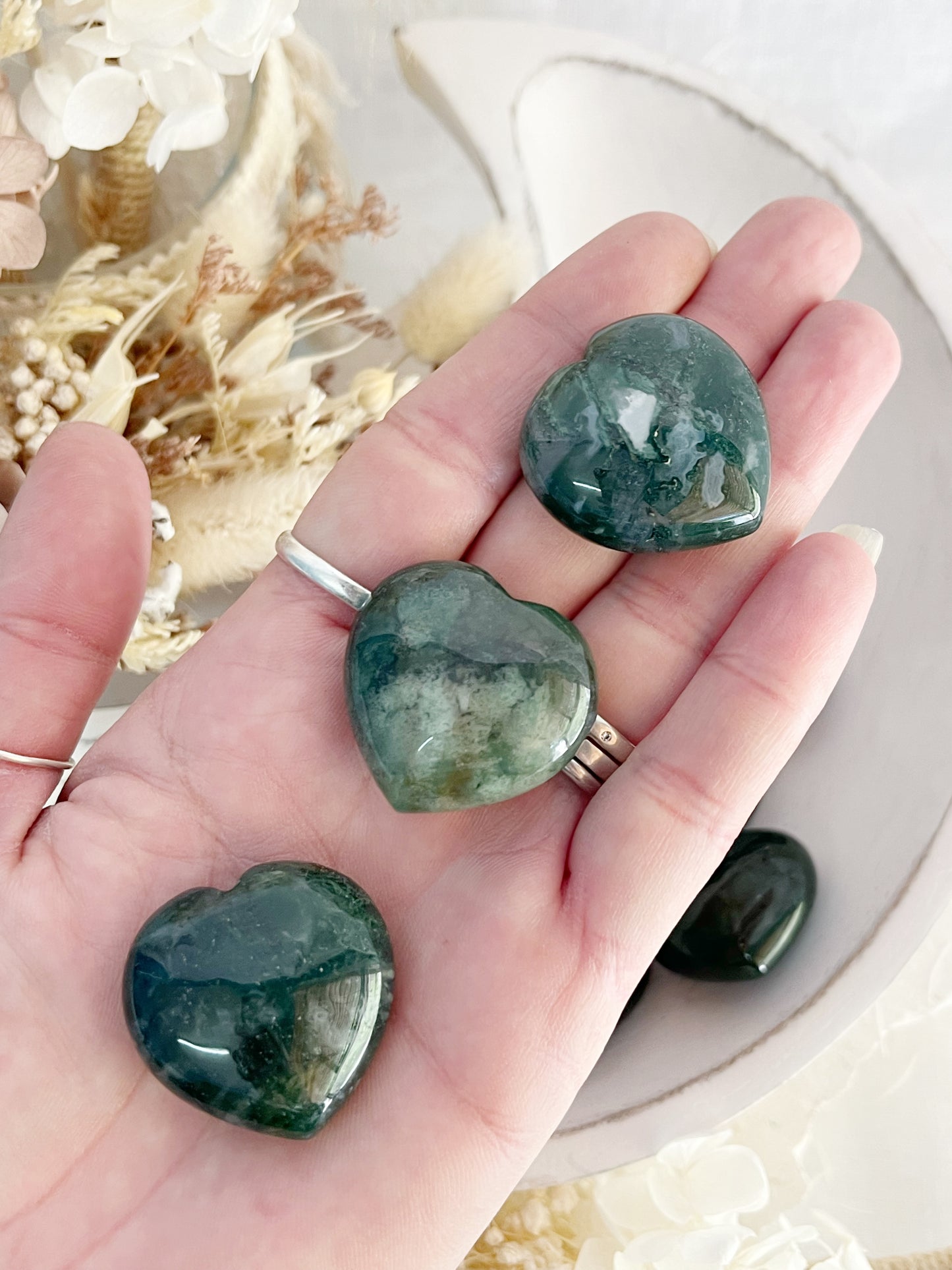 MOSS AGATE HEART || INTUITIVELY CHOSEN