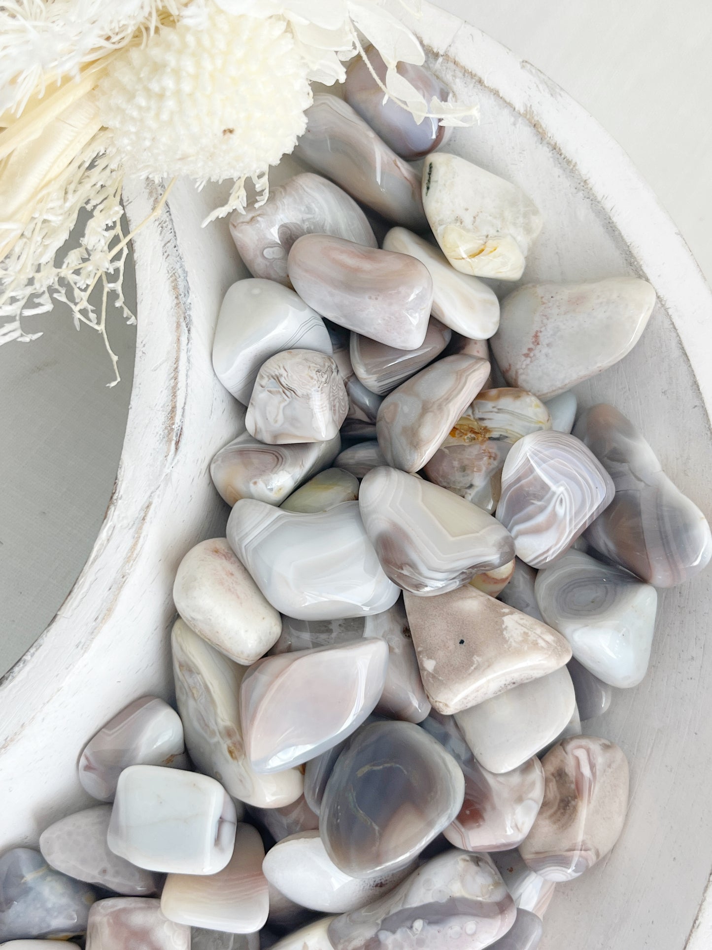 PINK BOTSWANA AGATE TUMBLE, STONED AND SAGED AUSTRALIA