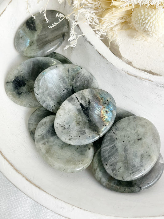 LABRADORITE WORRY STONE, STONED AND SAGED AUSTRALIA