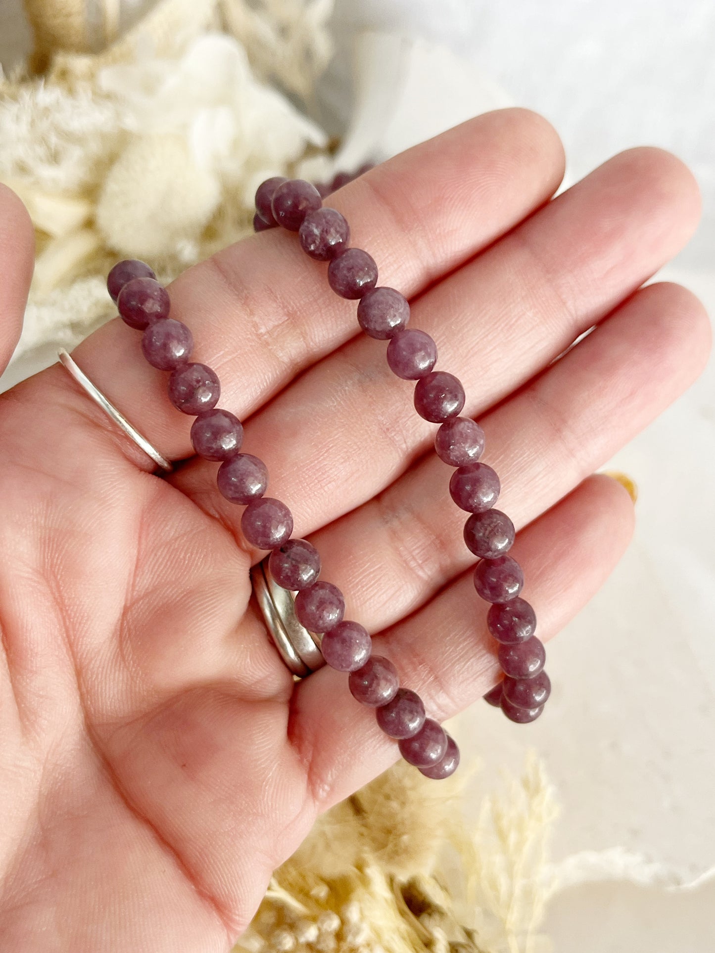 LEPIDOLITE BEAD BRACELET | 5MM