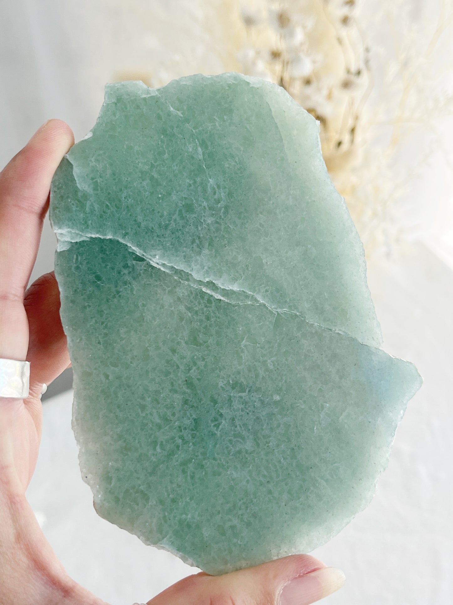 GREEN AVENTURINE SLICE || POLISHED FACE
