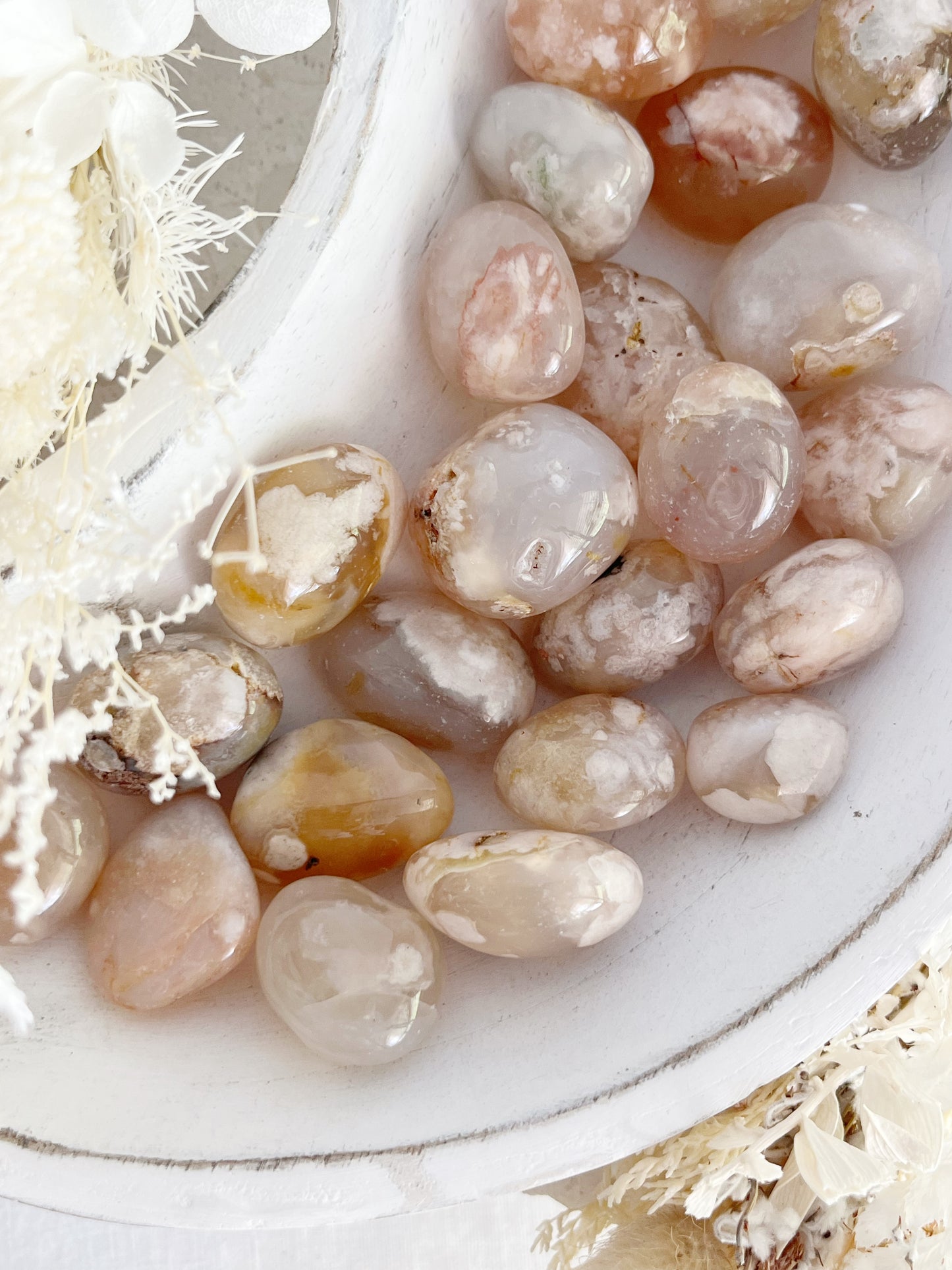 Flower Agate tumble stone Australia