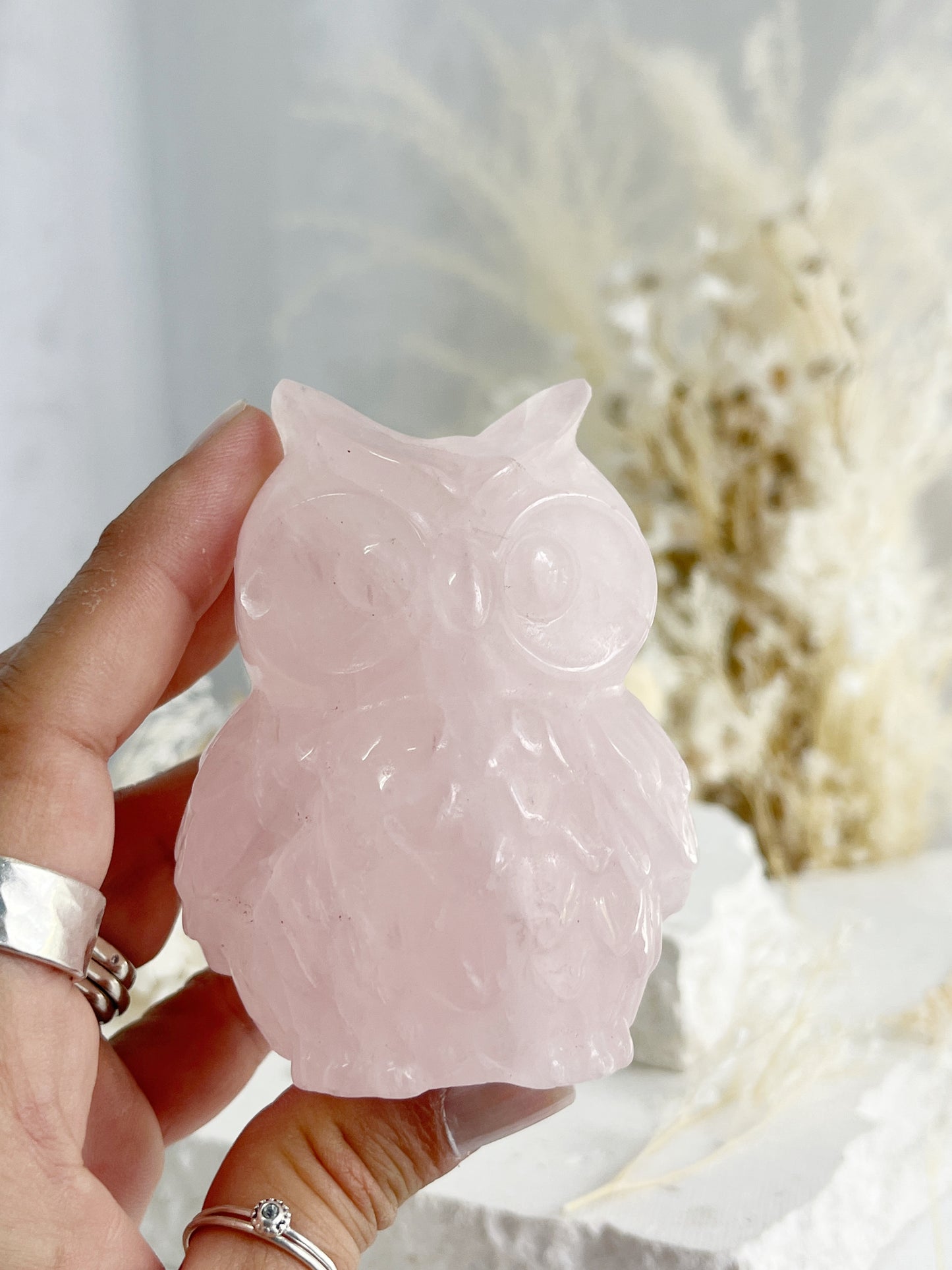 ROSE QUARTZ OWL || 31750