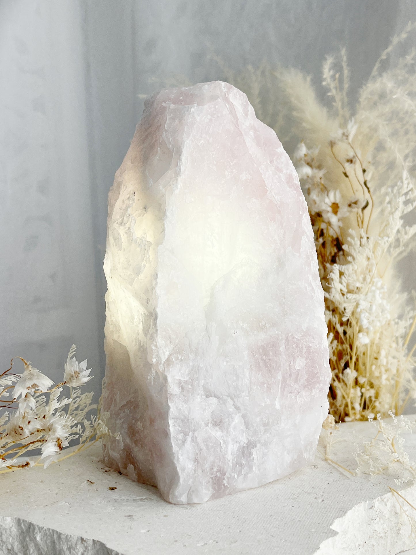 ROSE QUARTZ ROUGH LAMP || 31783