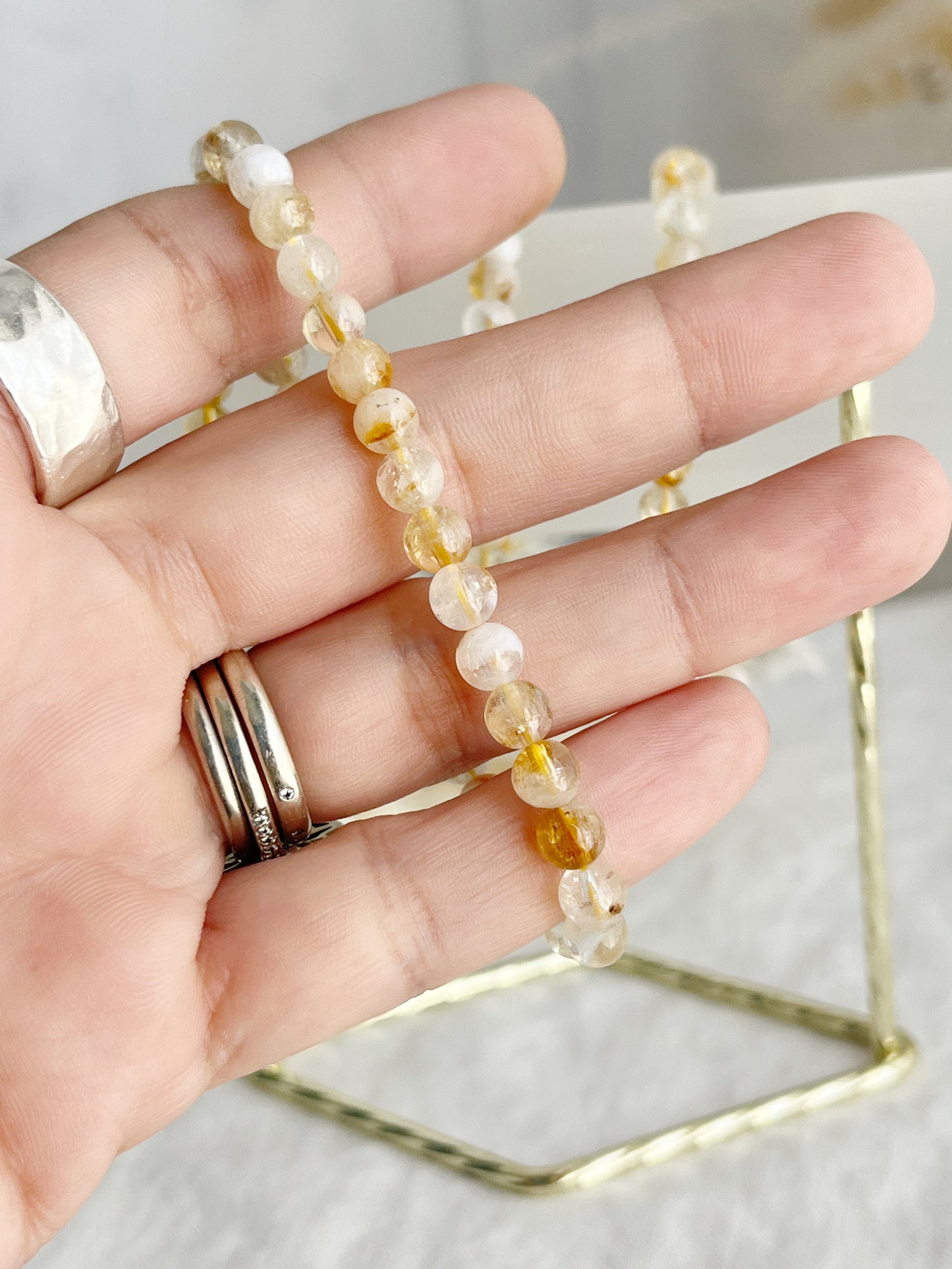 CITRINE BEAD BRACELET || 6MM HEAT TREATED