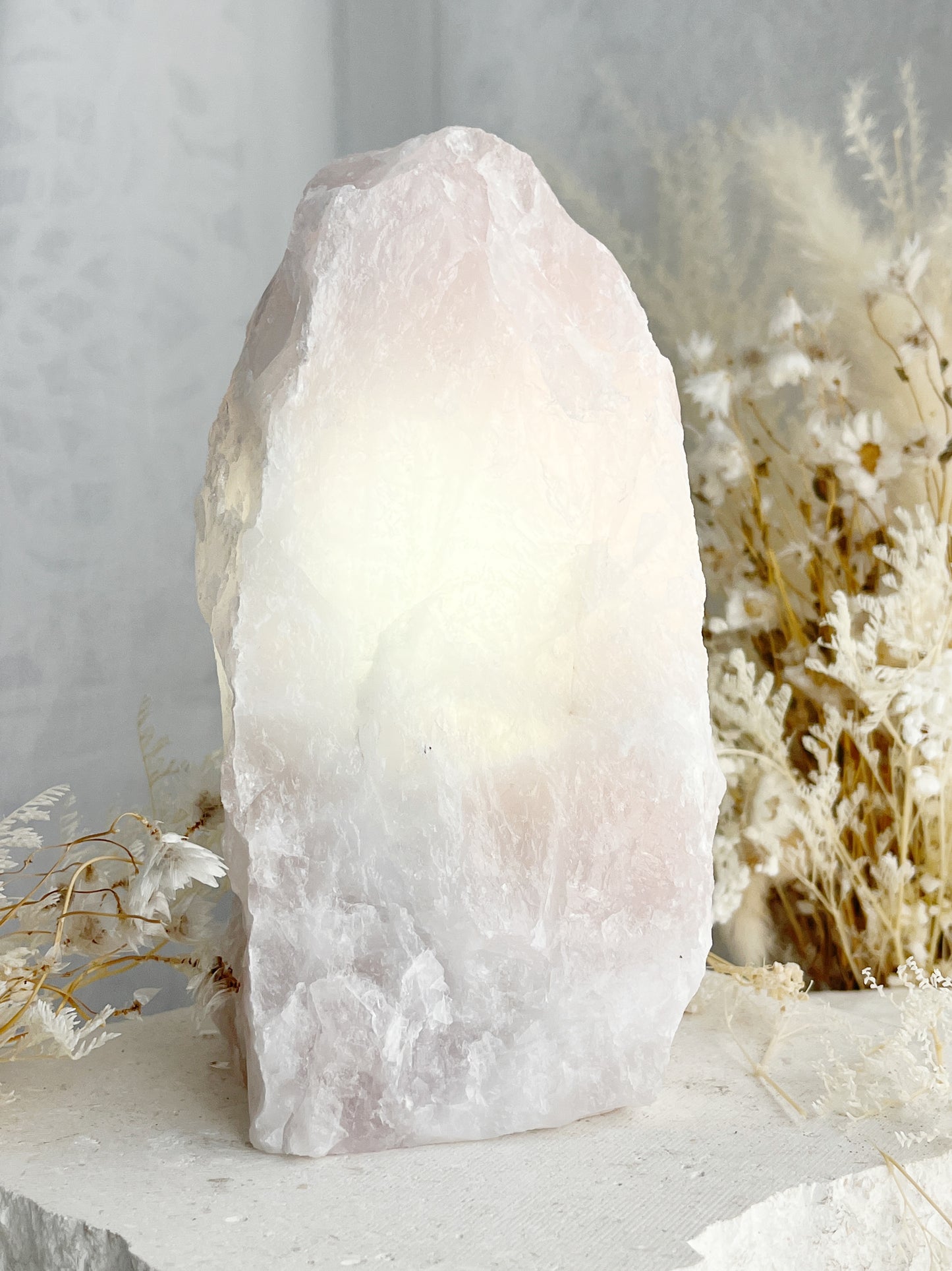 ROSE QUARTZ CRYSTAL LAMP AUSTRALIA SELF LOVE LOVE COMPASSION STONED AND SAGED