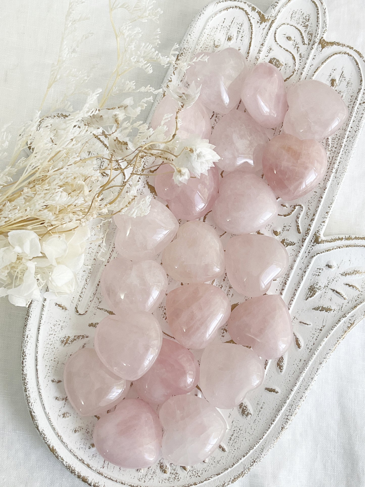 ROSE QUARTZ MINI HEART, STONED AND SAGED AUSTRALIA