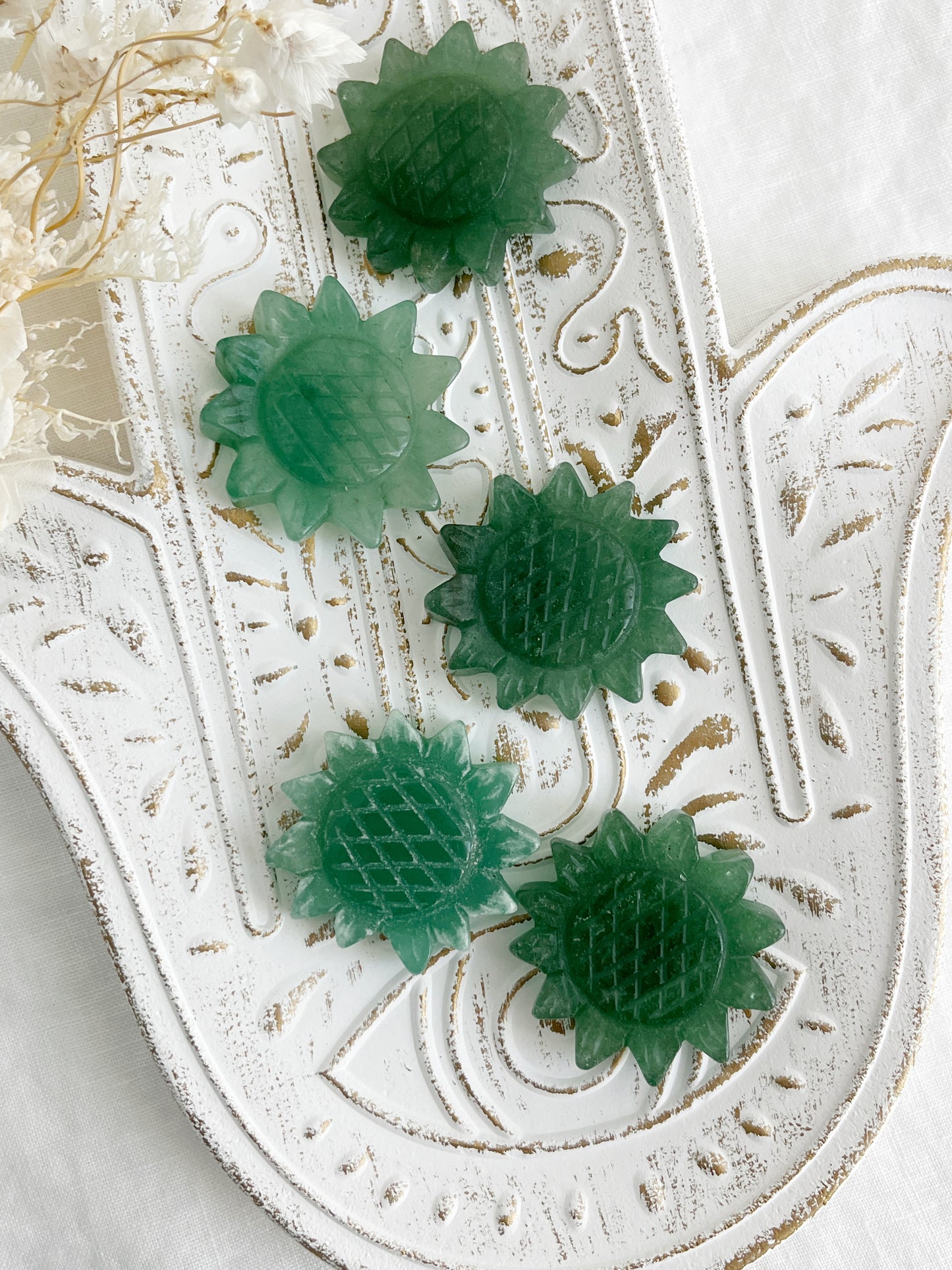 GREEN AVENTURINE FLOWER CARVING || INTUITIVELY CHOSEN
