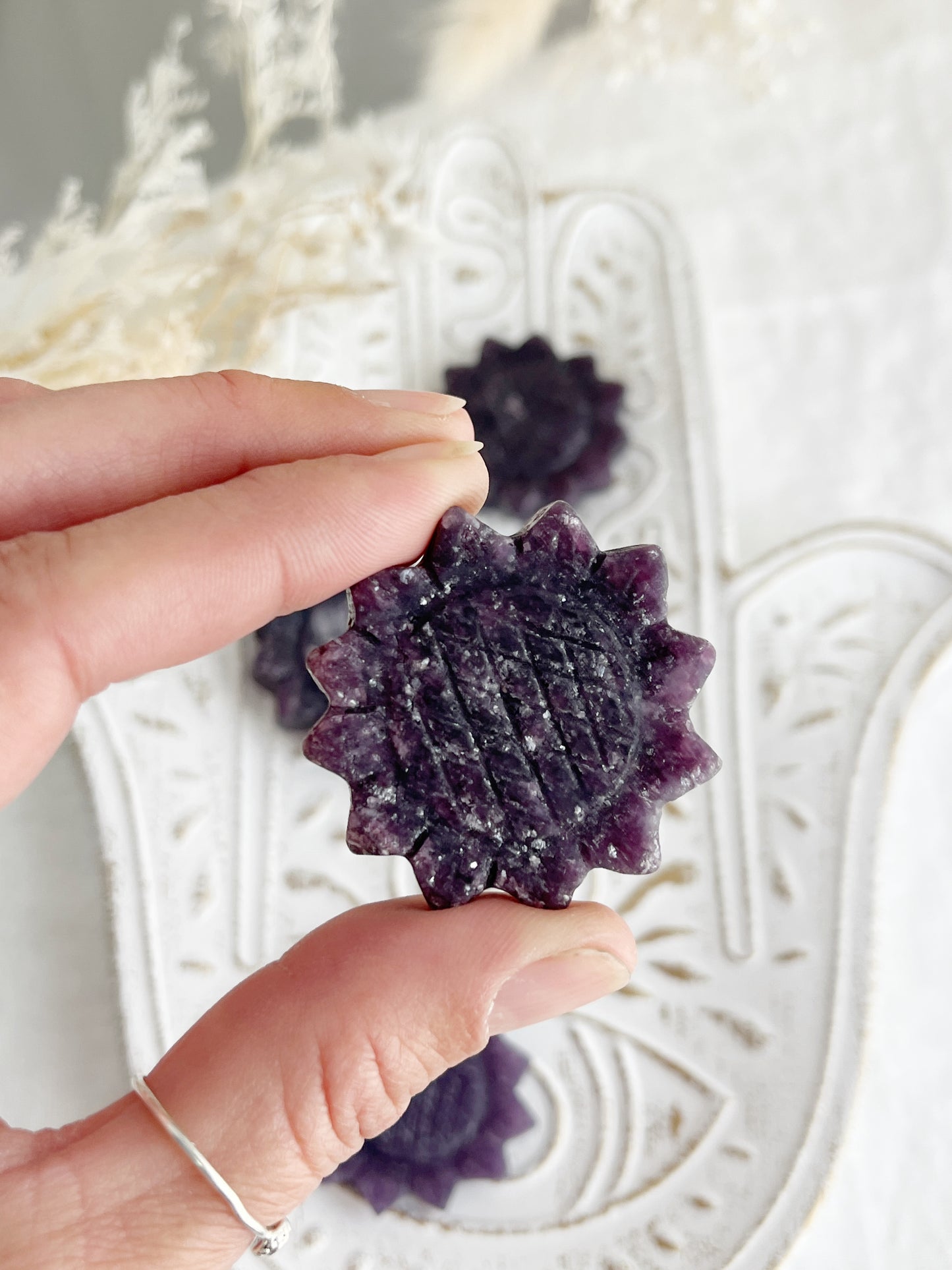 LEPIDOLITE FLOWER CARVING || INTUITIVELY CHOSEN