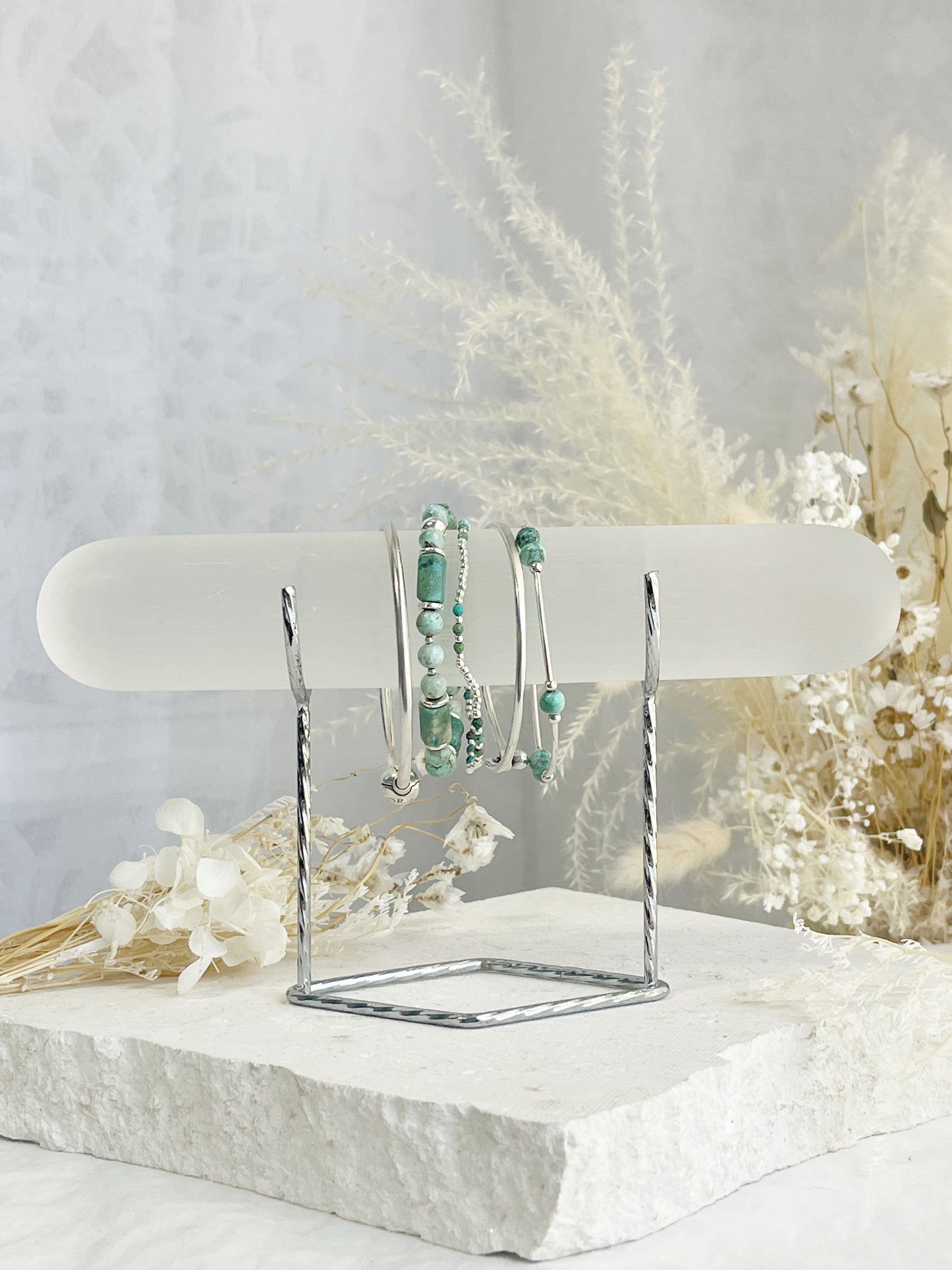 SELENITE JEWELLERY STAND BRACELET HOLDER SILVER AUSTRALIA
