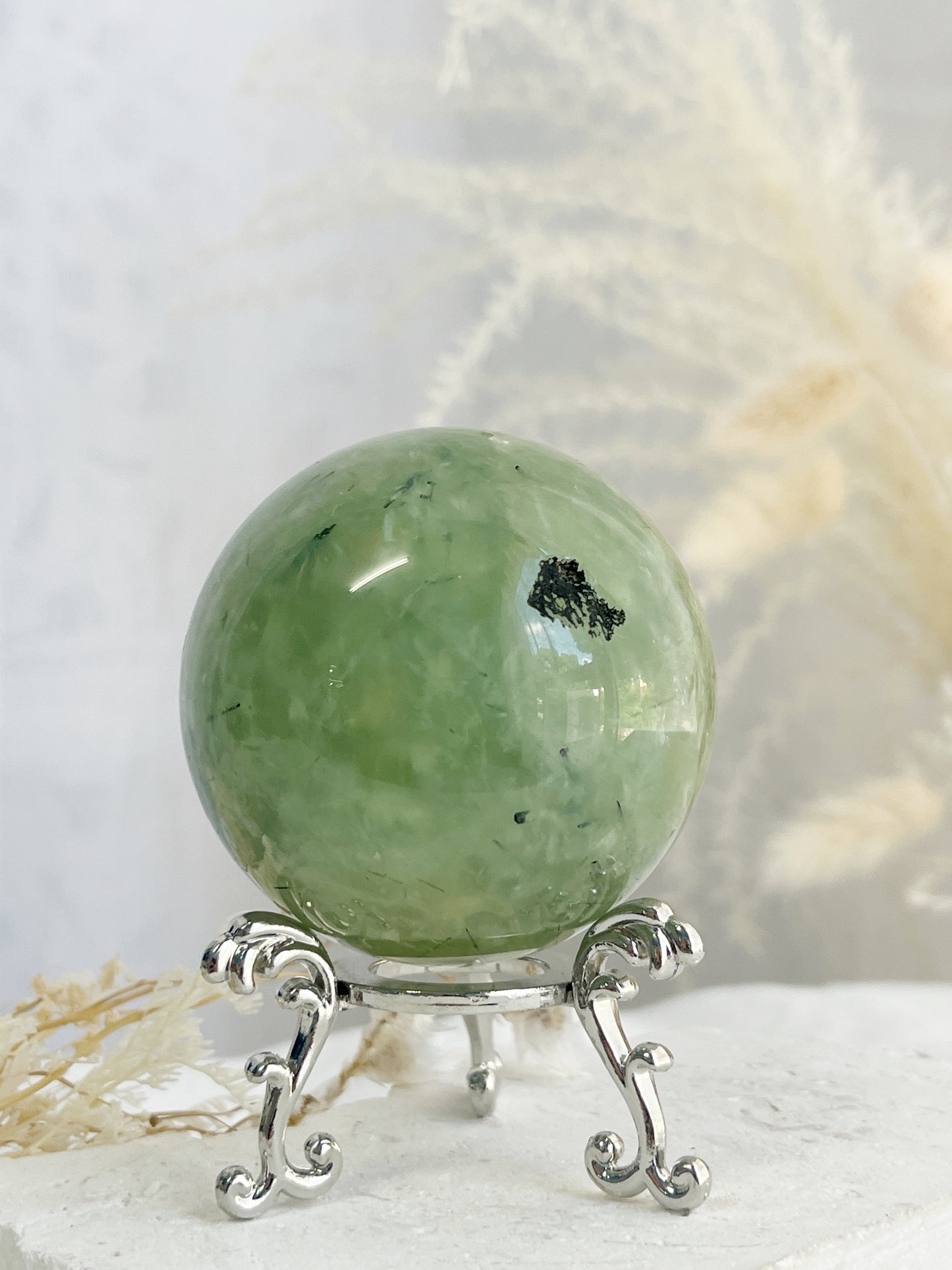 PREHNITE + TOURMALINE SPHERE || 32163