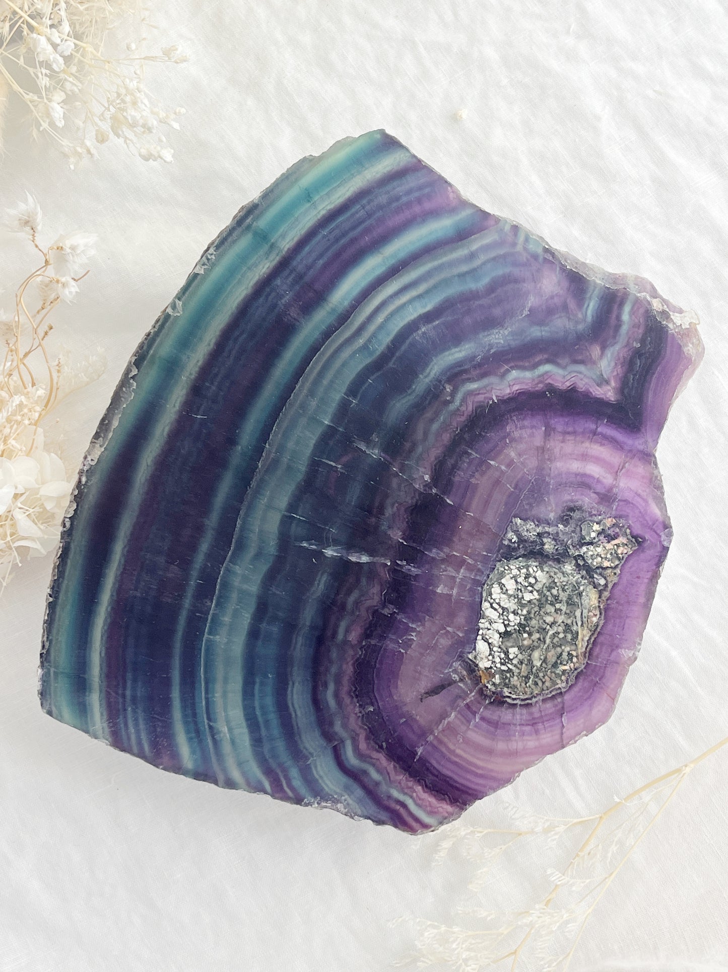 RAINBOW FLUORITE SLAB || 30873