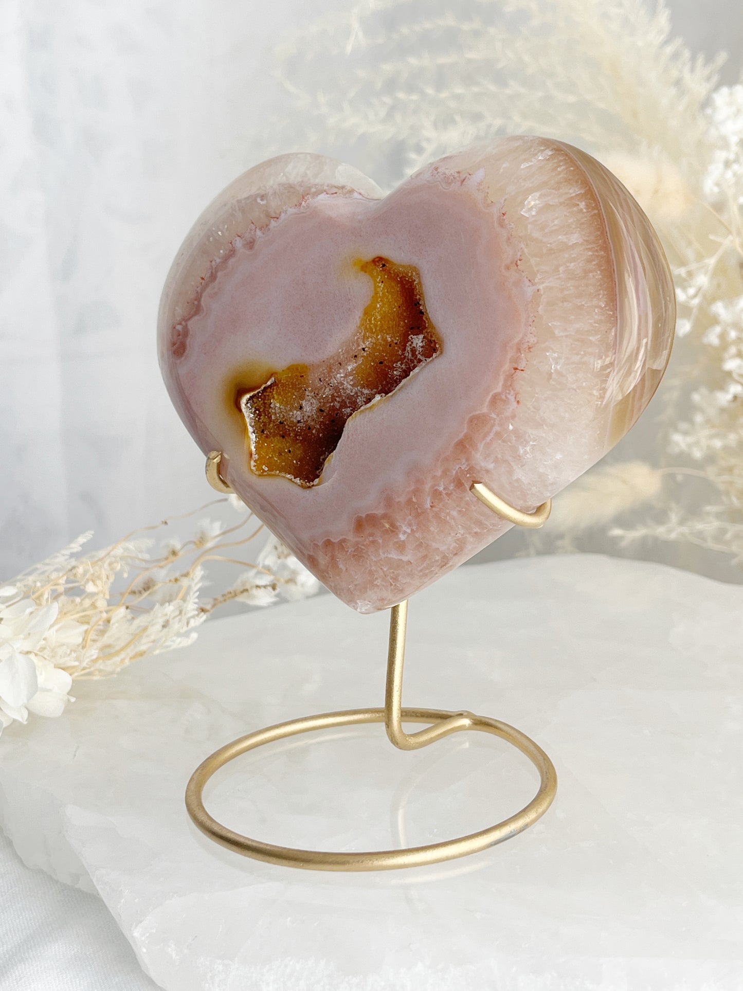DRUZE AGATE HEART || 33006
