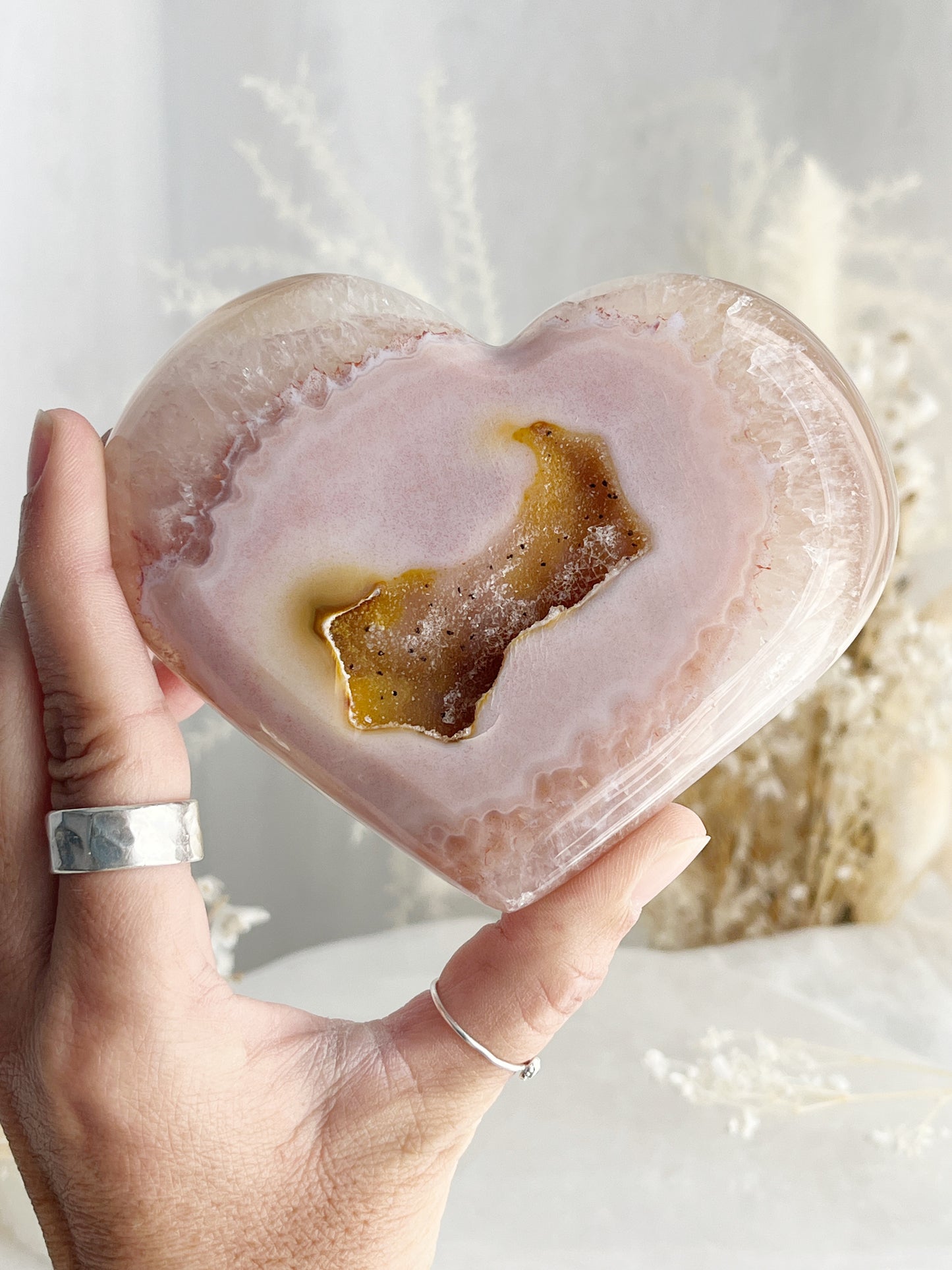 DRUZE AGATE HEART || 33006