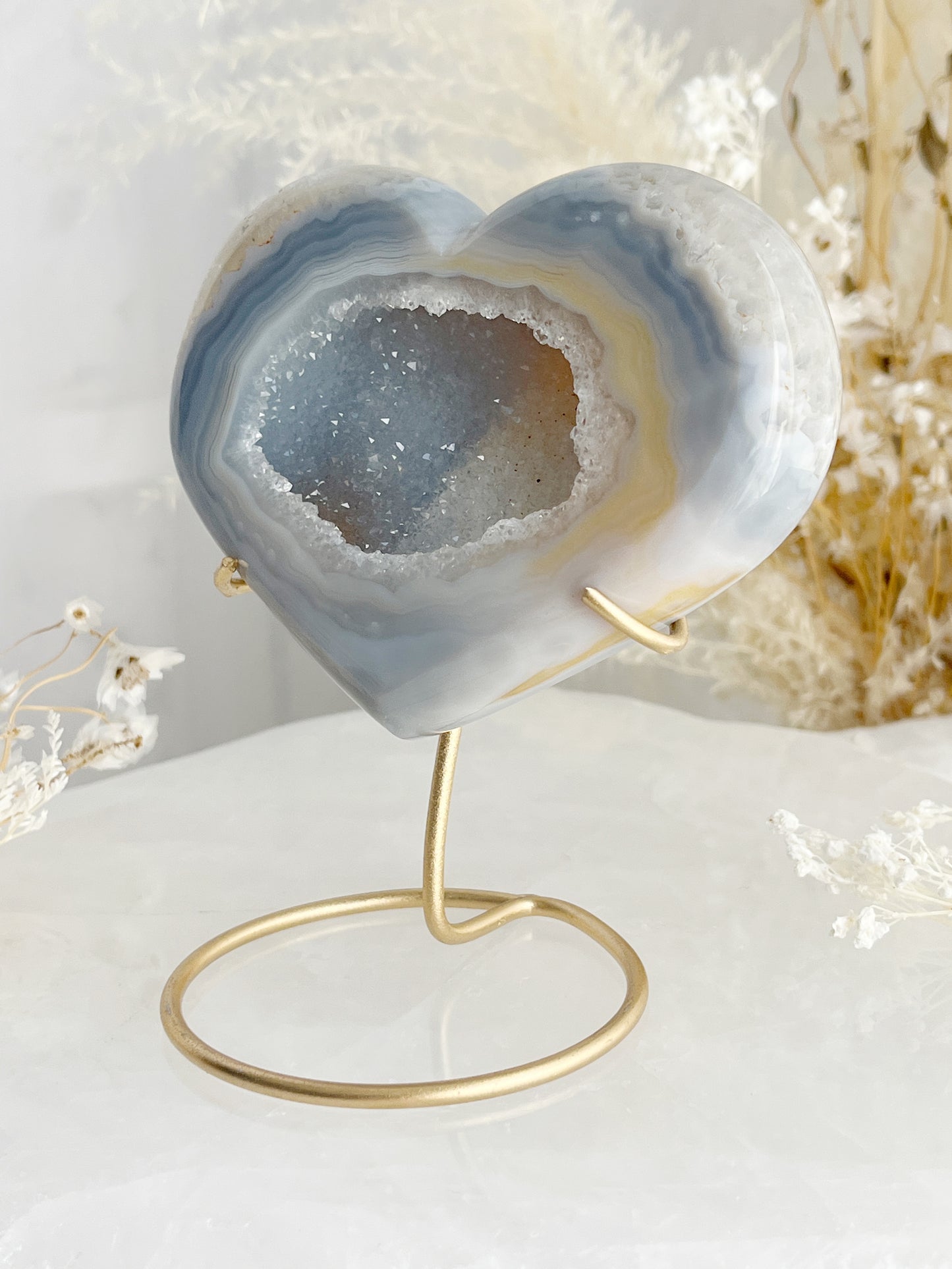 DRUZE AGATE HEART || 33008