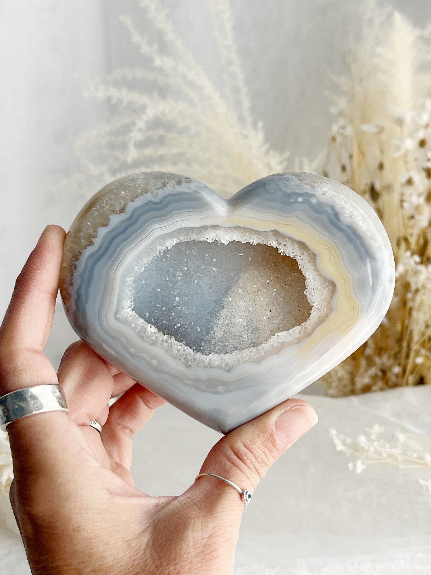 DRUZE AGATE HEART || 33008