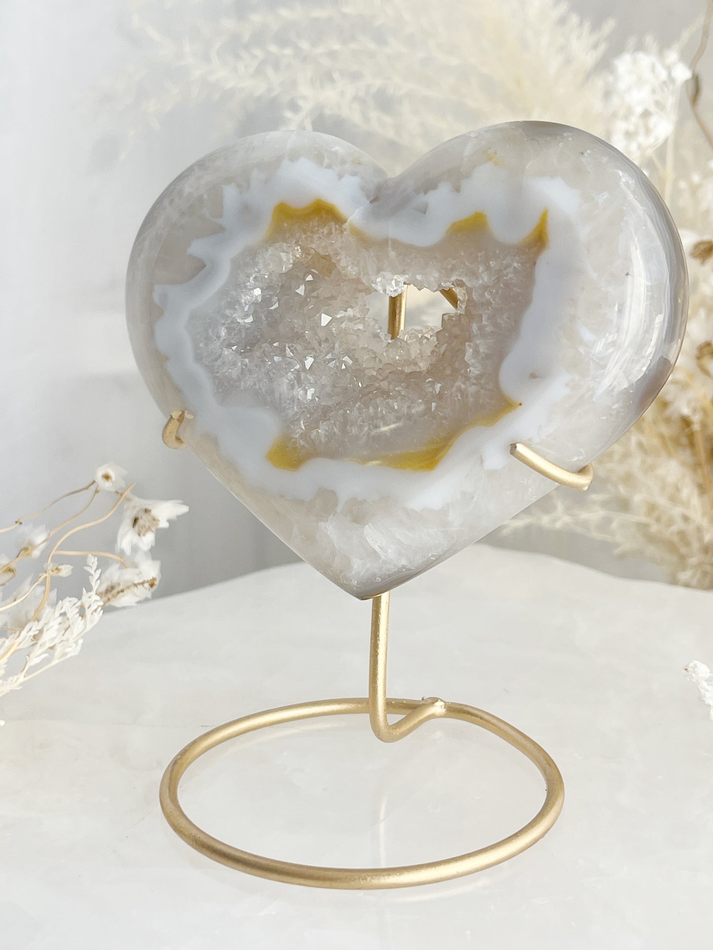 DRUZE AGATE HEART || 33009
