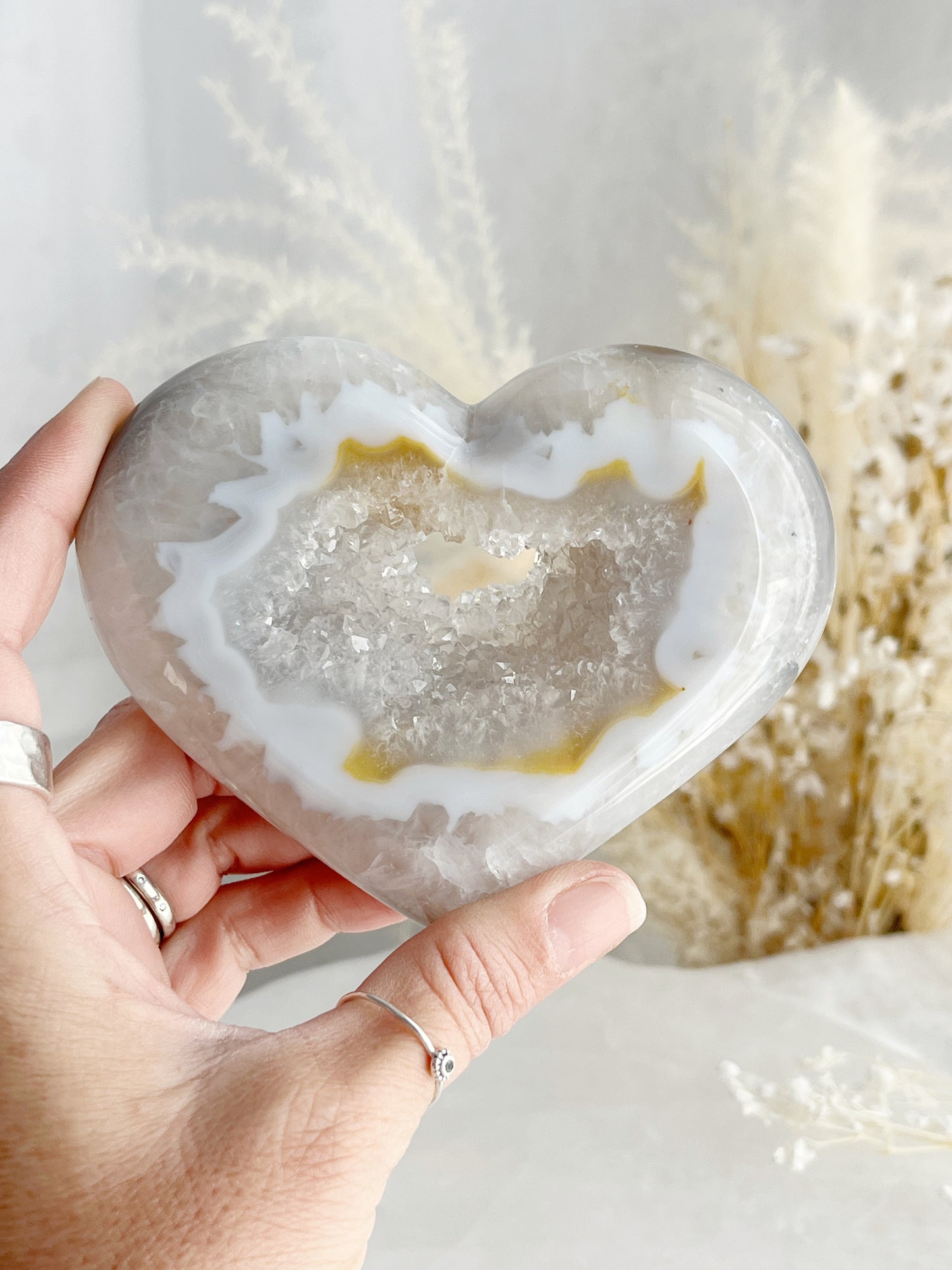 DRUZE AGATE HEART || 33009