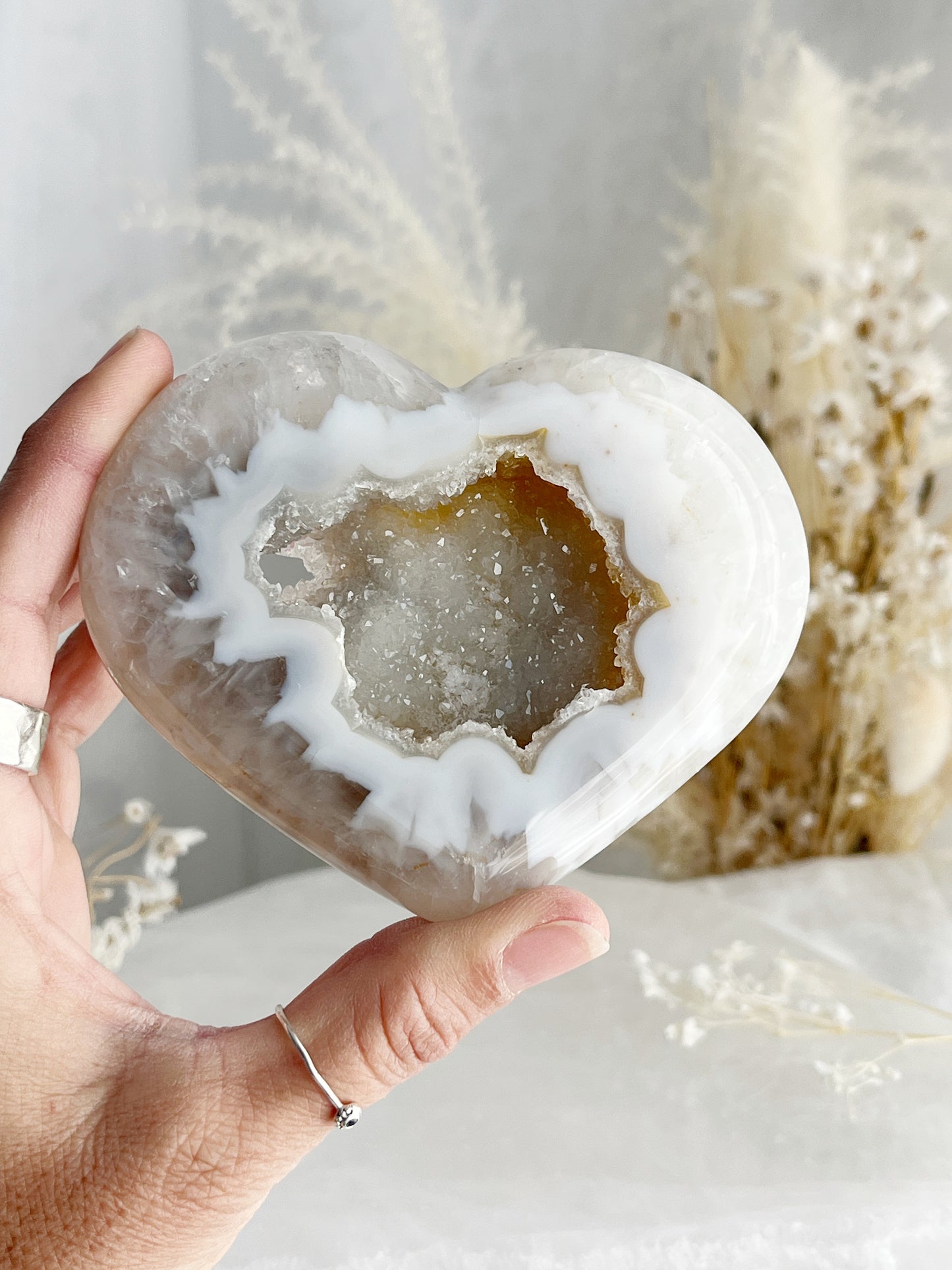 DRUZE AGATE HEART || 33010