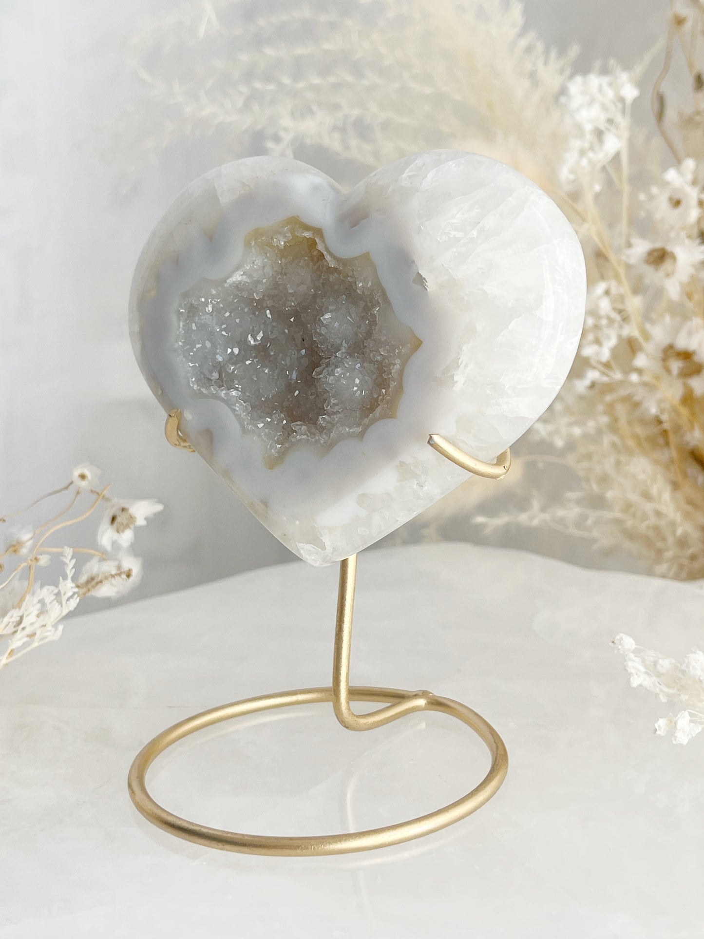 DRUZE AGATE HEART || 33011