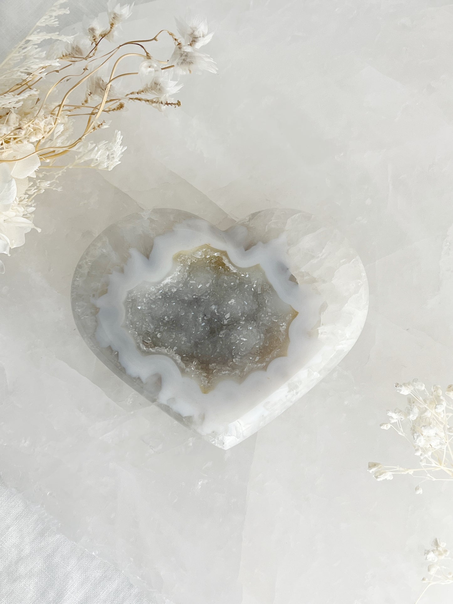 DRUZE AGATE HEART || 33011