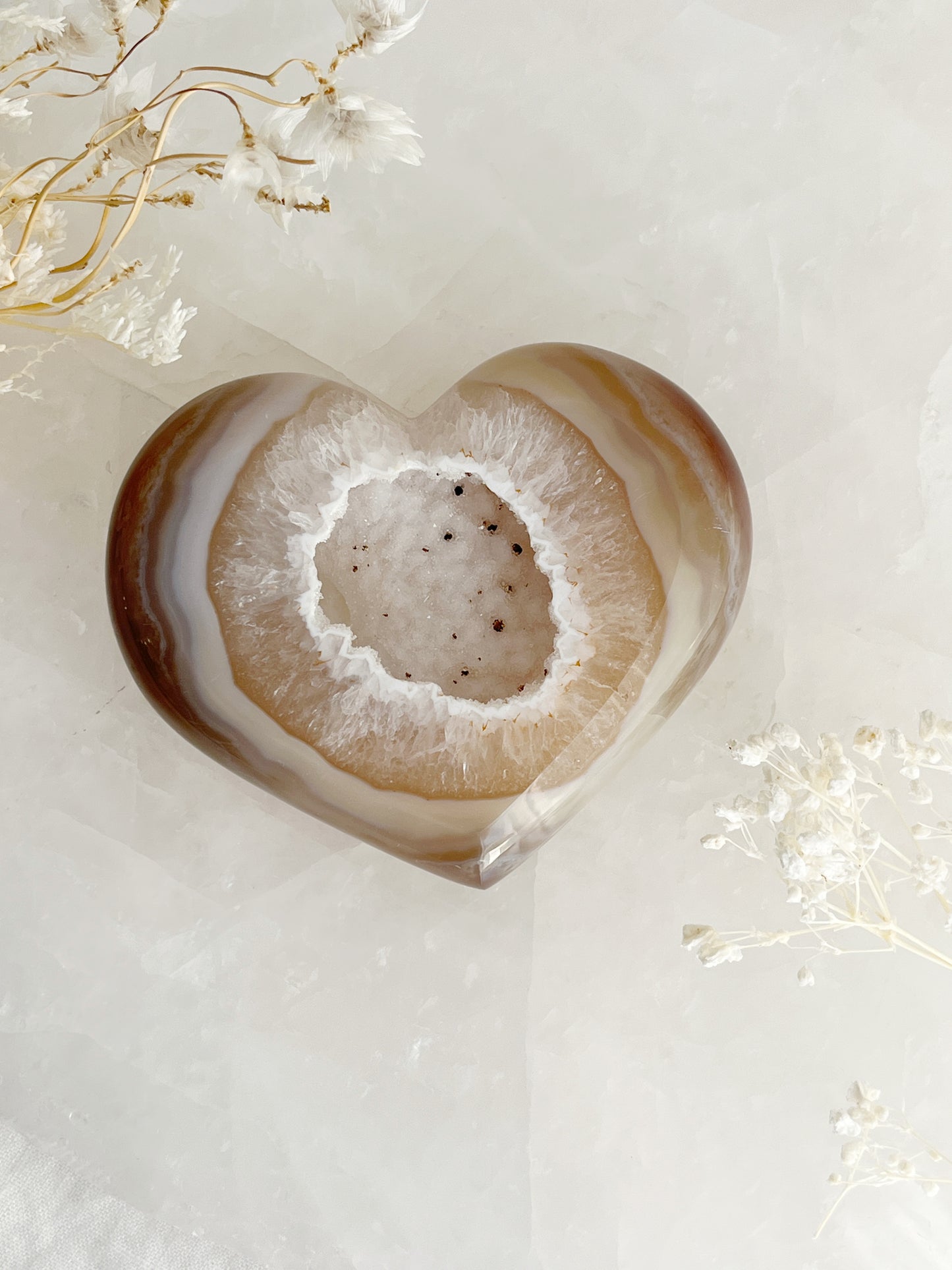 DRUZE AGATE HEART || 33012