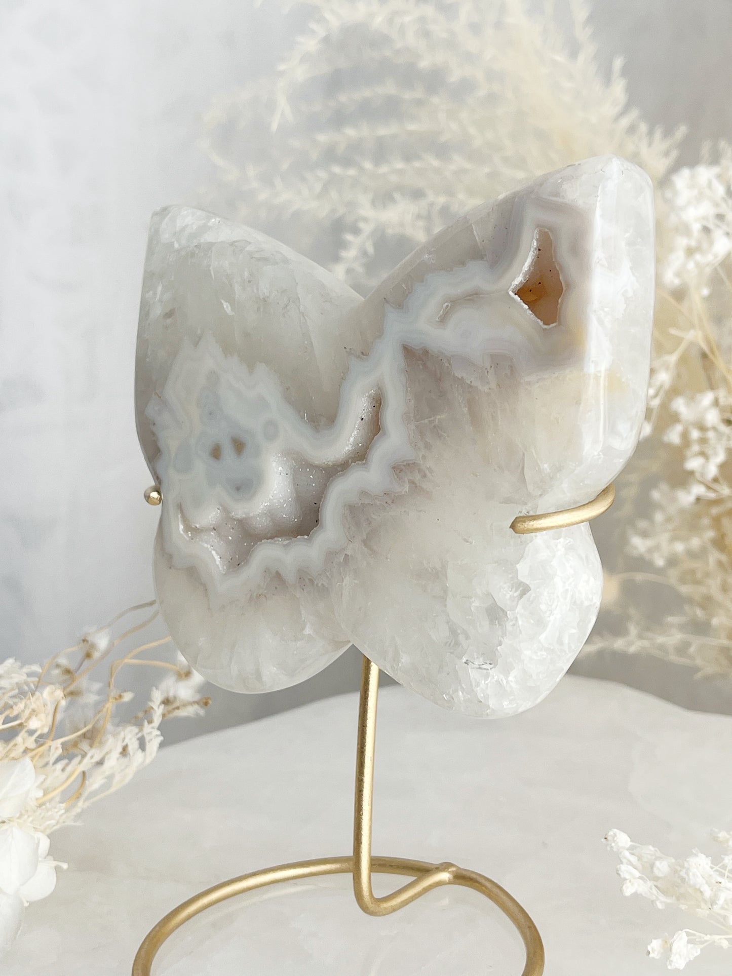 DRUZE AGATE BUTTERFLY || 33013